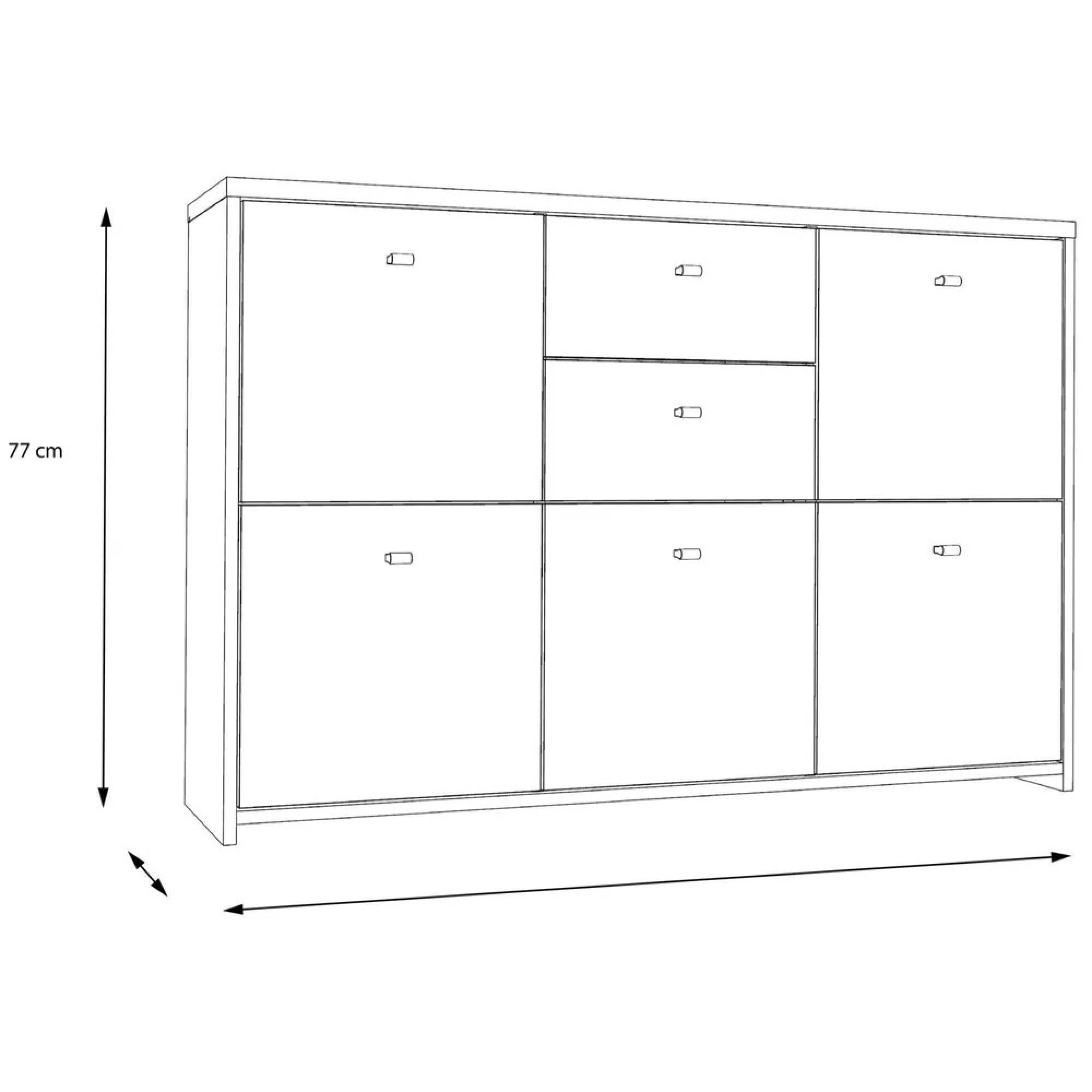 Best Chest - 5 Door - 2 Drawer - Wide - Grey Concrete and Vintage Wood