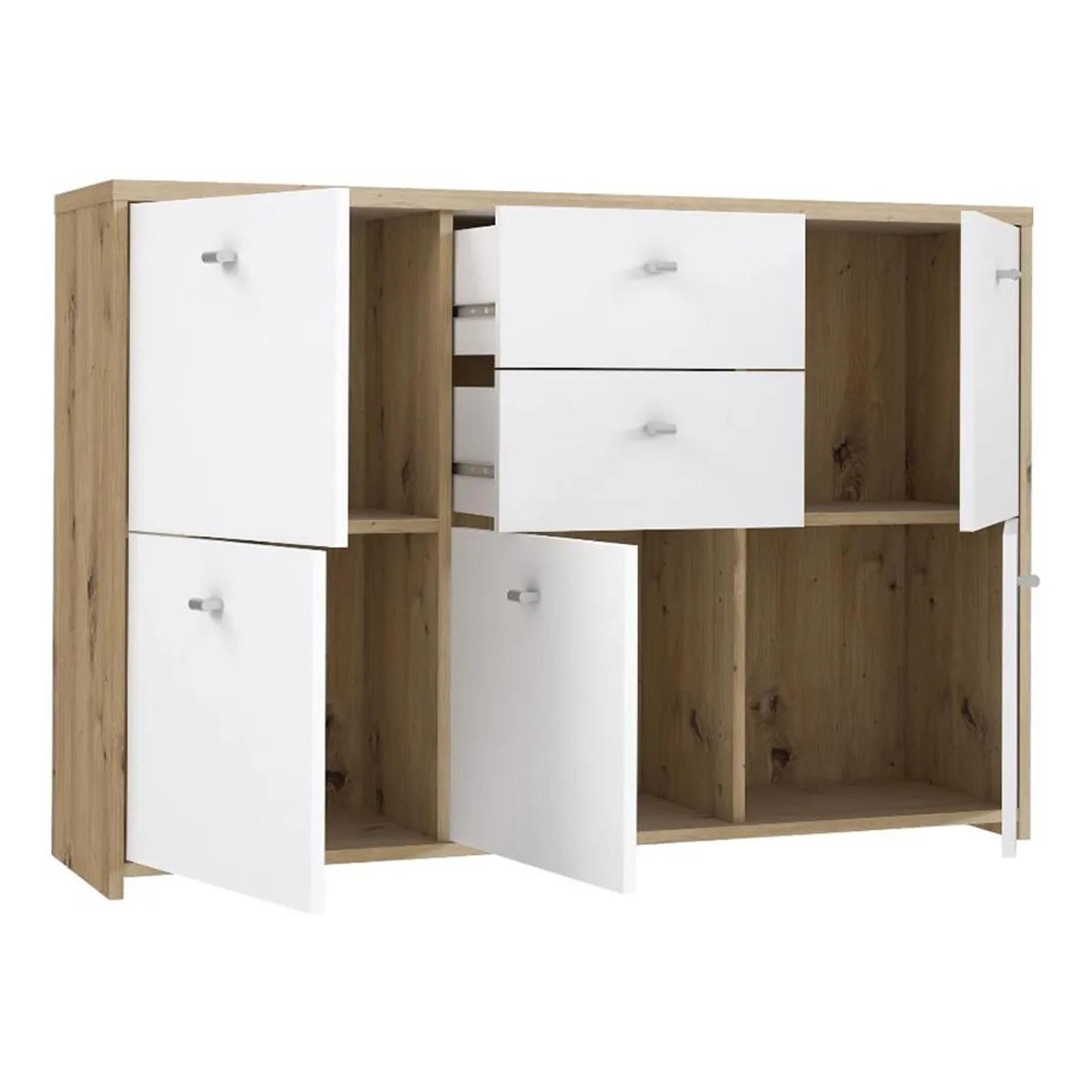 Best Chest - 5 Door - 2 Drawer - Wide - Oak and White