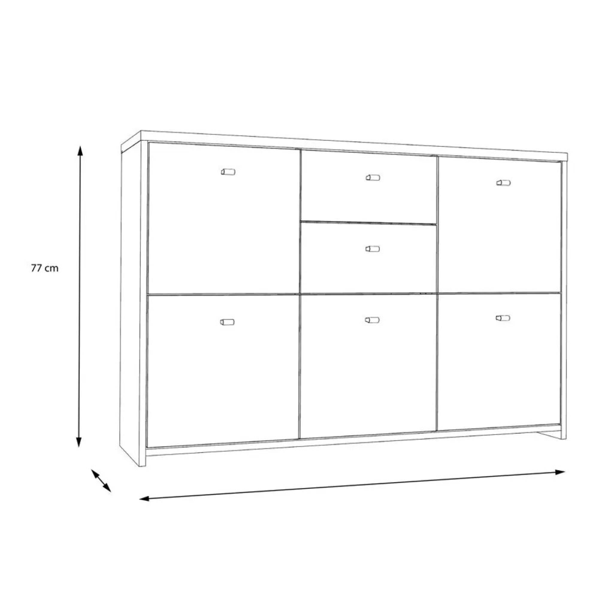 Best Chest - 5 Door - 2 Drawer - Wide - Oak and White