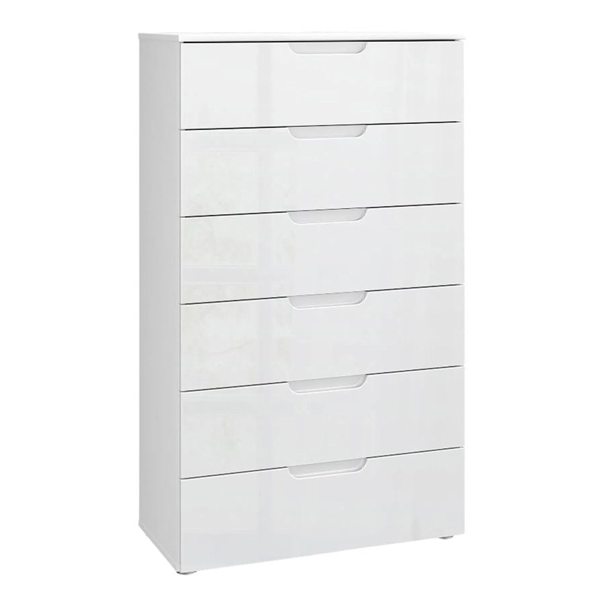 Sienna Chest - 6 Drawer - Tall - White Gloss