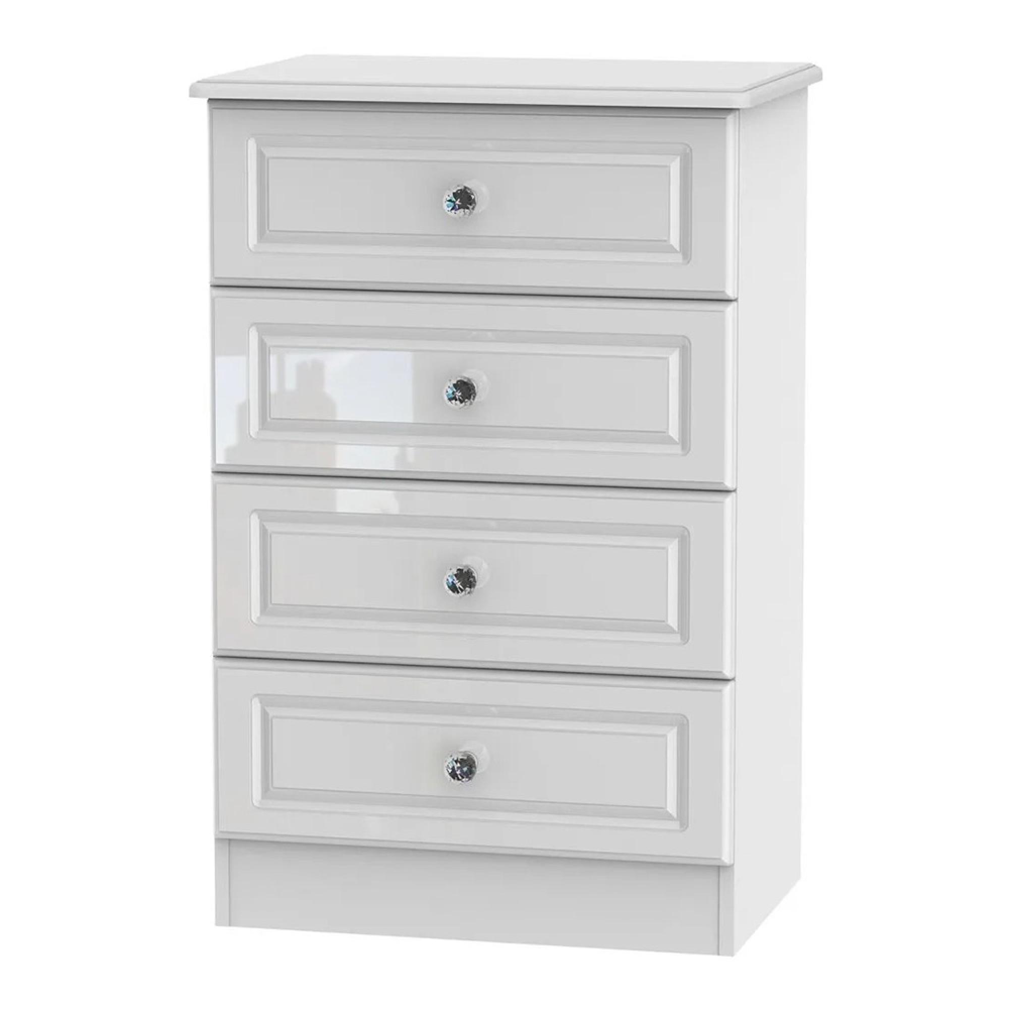Balmoral Chest - 4 Drawer - Midi - White Gloss
