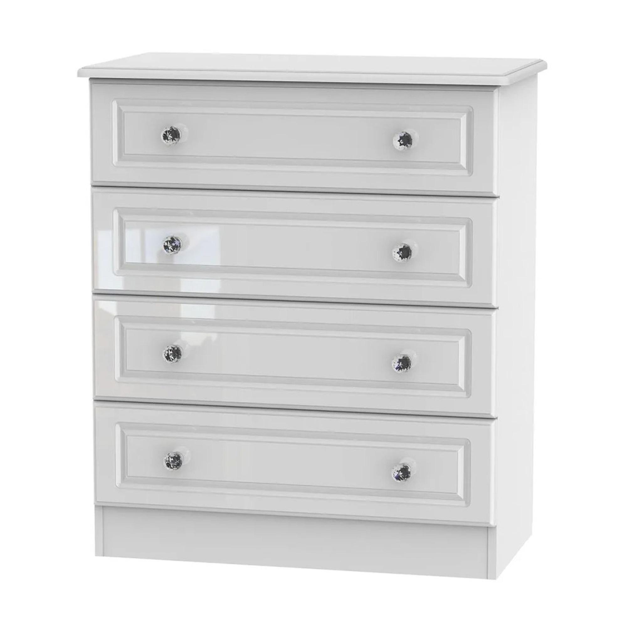 Balmoral Chest - 4 Drawer - White Gloss