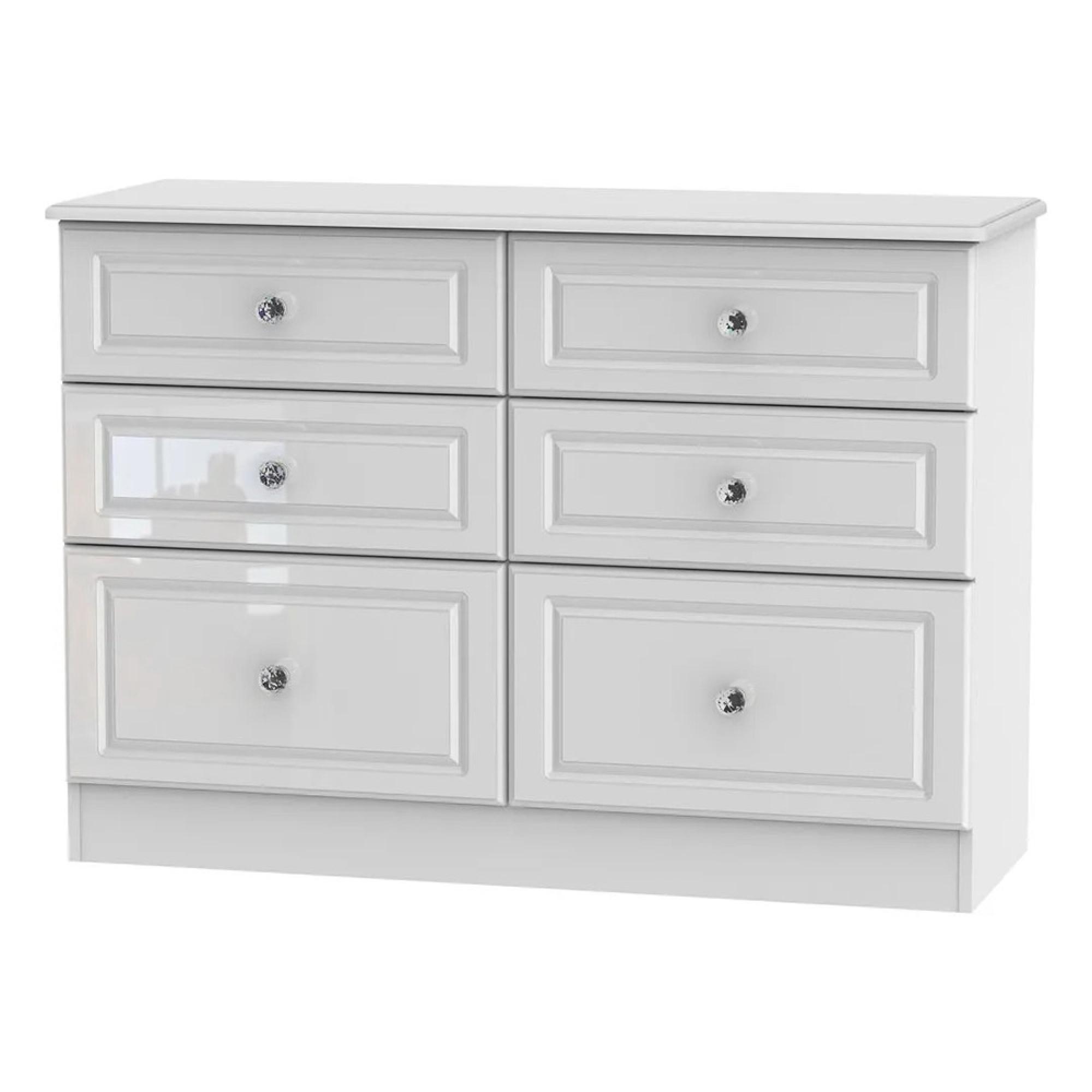 Balmoral Chest - 6 Drawer - Midi - White Gloss