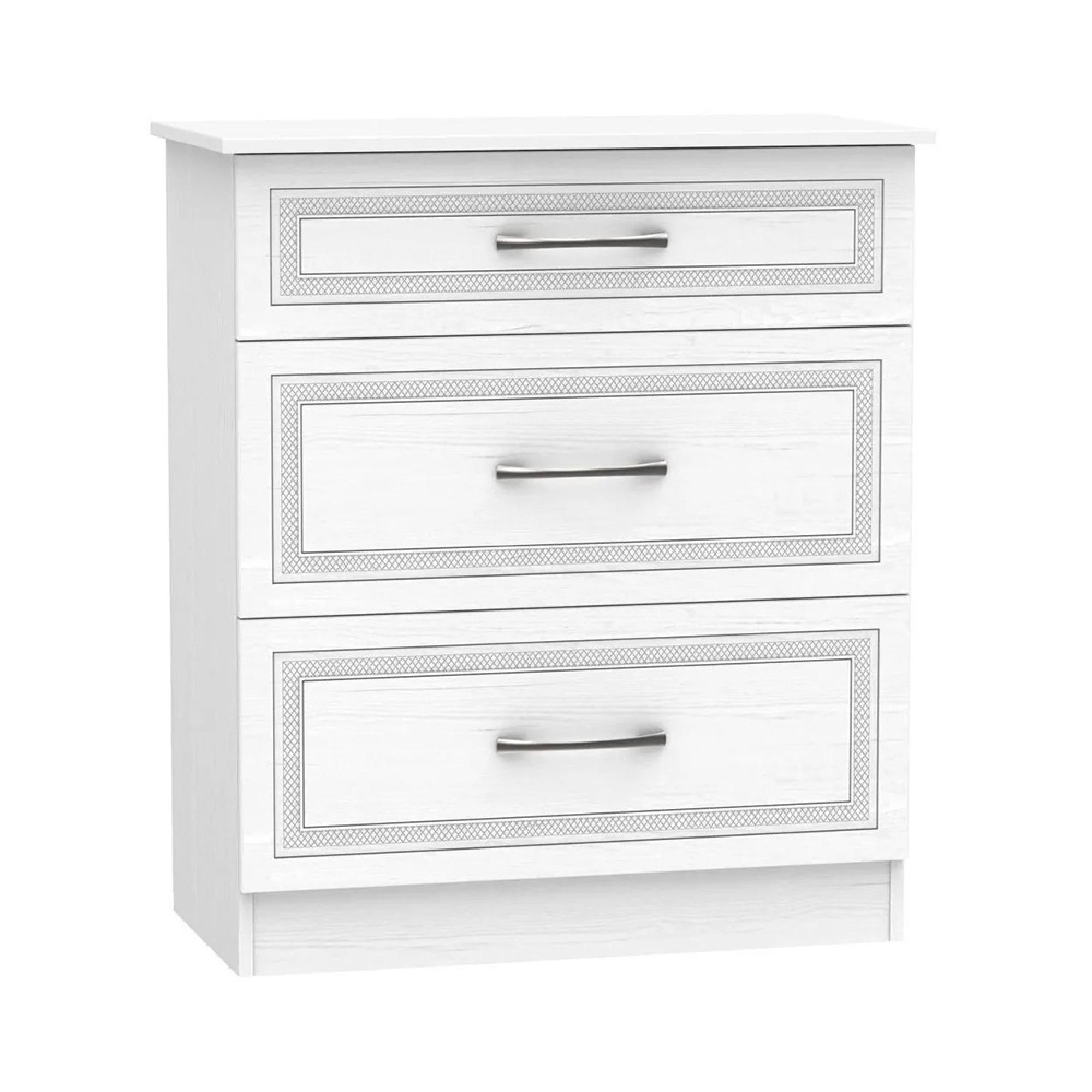 Dorset Chest - 3 Drawer - Deep - White