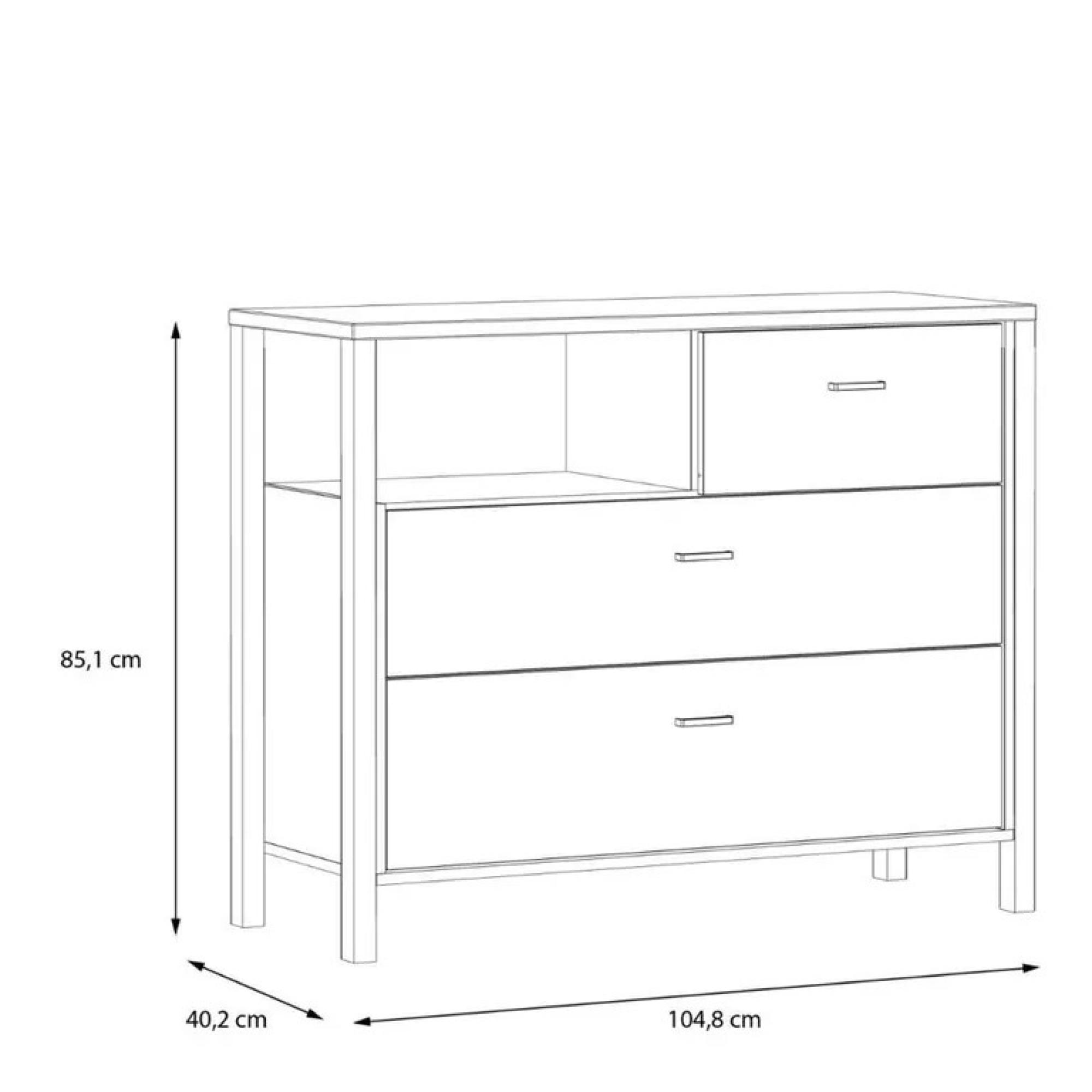 High Rock Chest - 3 Drawer - Small - Oak