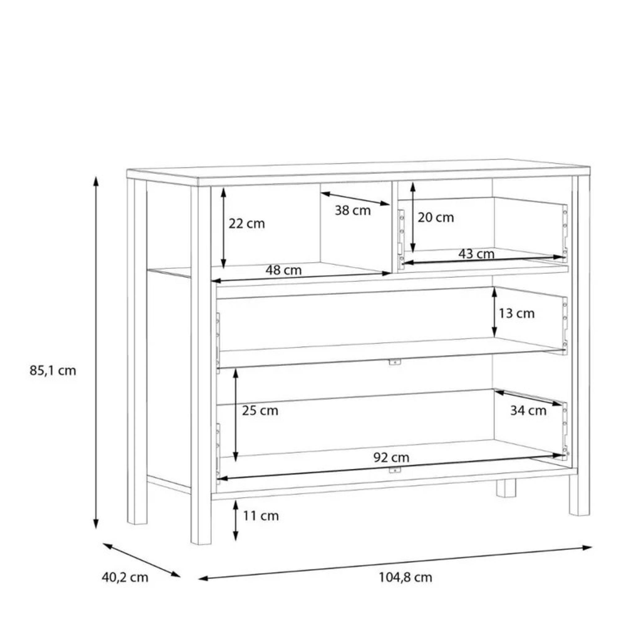 High Rock Chest - 3 Drawer - Small - Oak