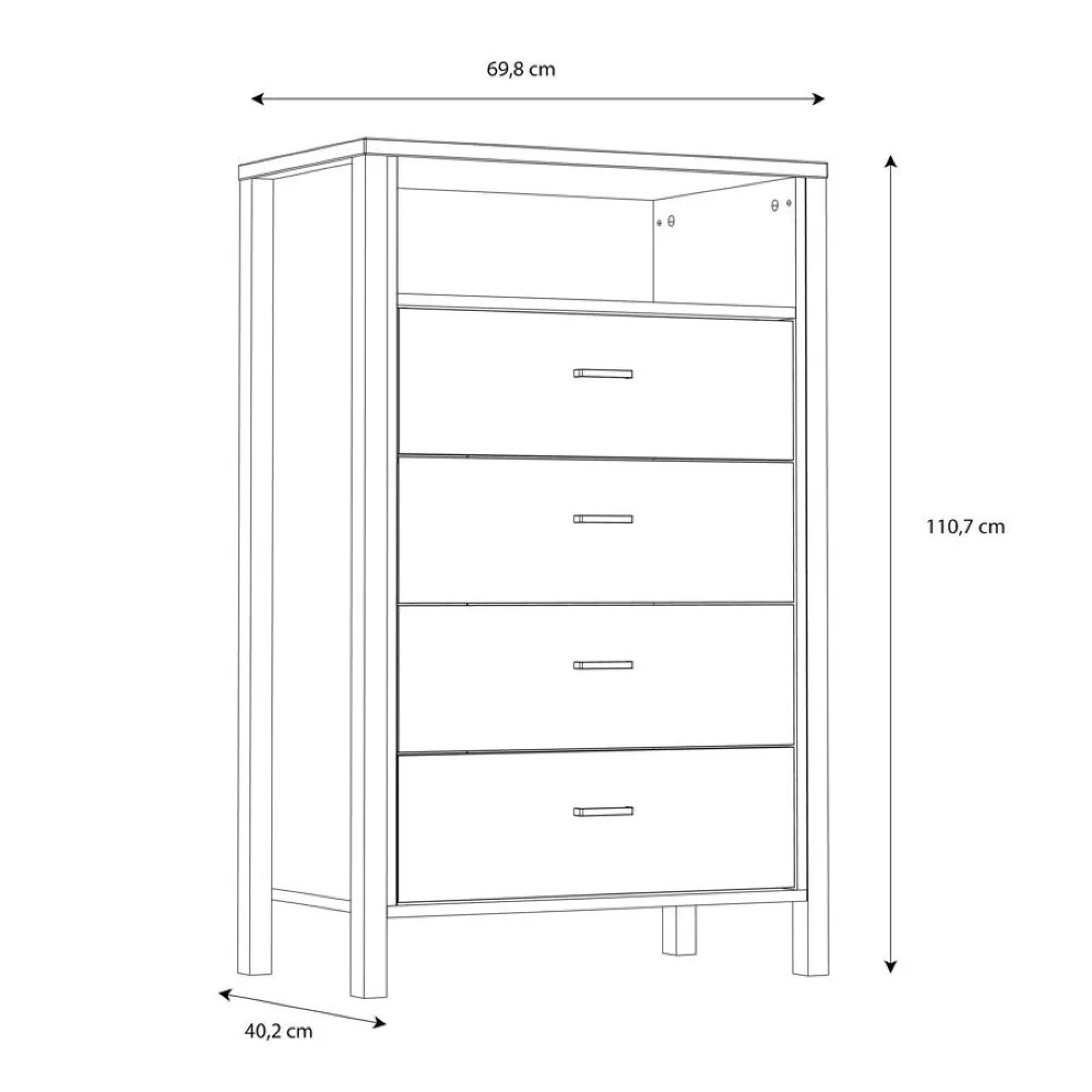 High Rock Chest - 4 Drawer - Oak