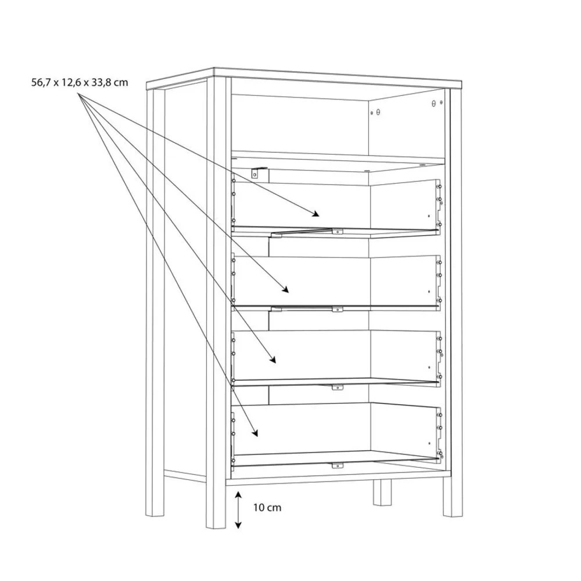 High Rock Chest - 4 Drawer - Oak