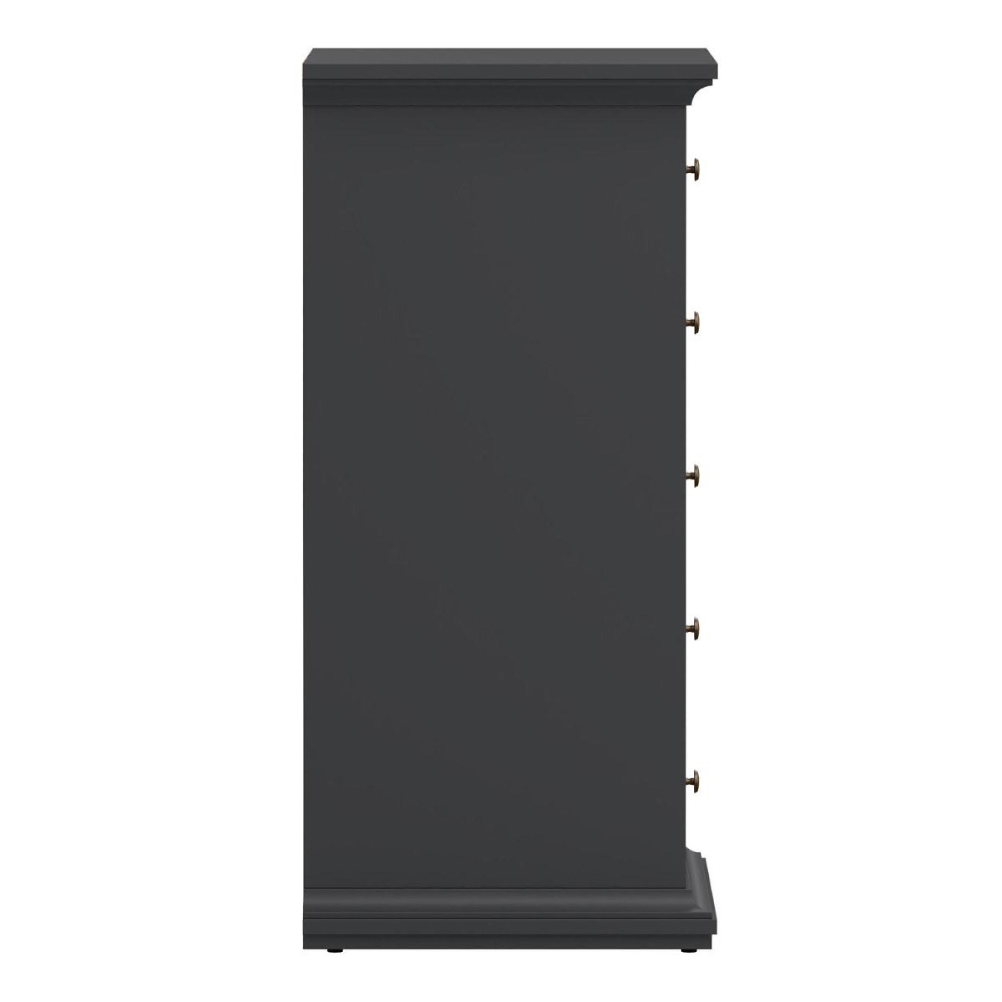 Paris Chest - 5 Drawer - Narrow - Grey