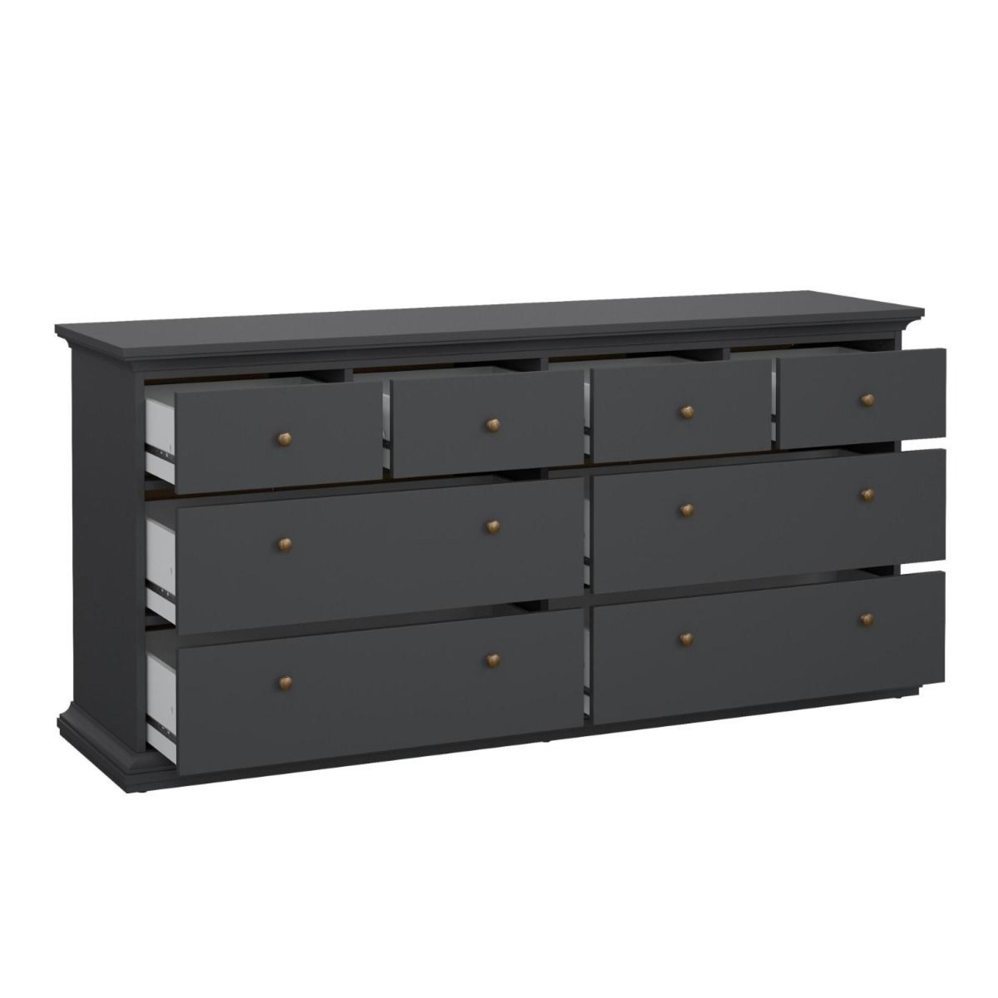 Paris Chest - 8 Drawer - Wide - Grey