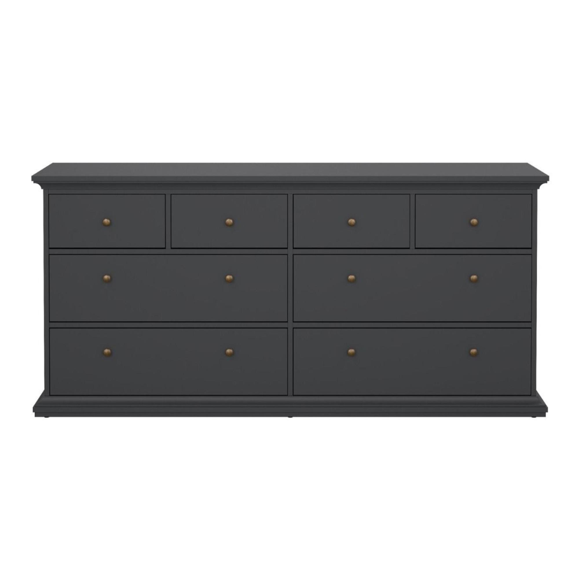 Paris Chest - 8 Drawer - Wide - Grey