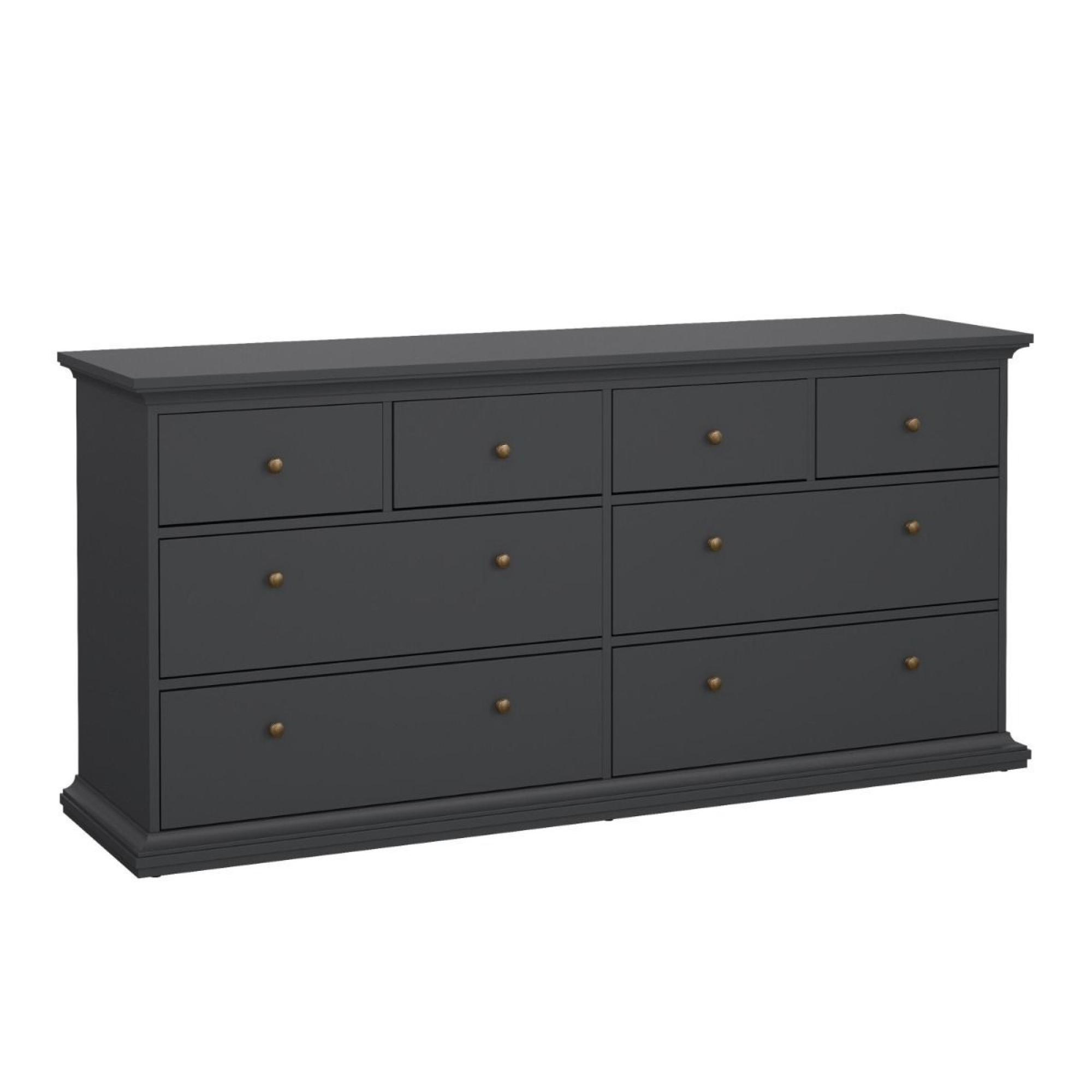Paris Chest - 8 Drawer - Wide - Grey
