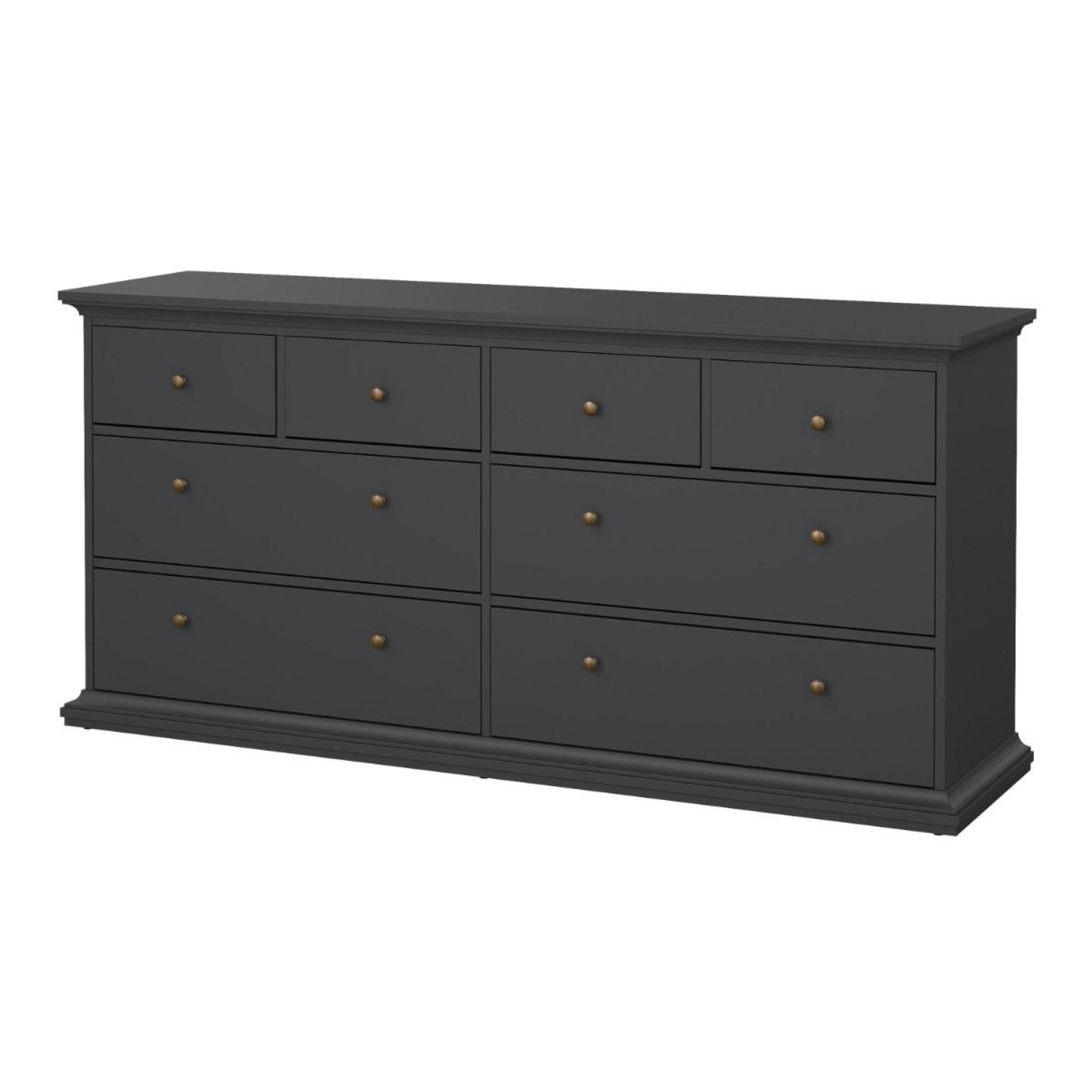 Paris Chest - 8 Drawer - Wide - Grey