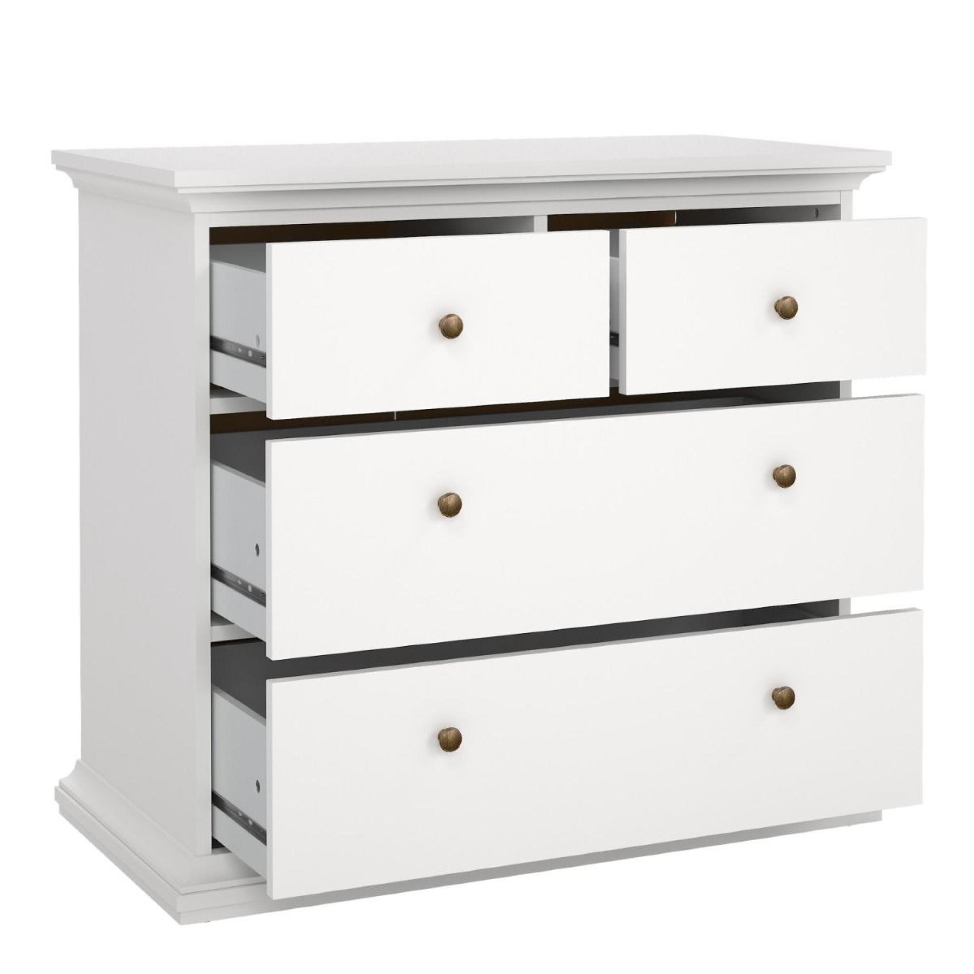 Paris Chest - 2+2 Drawer - White