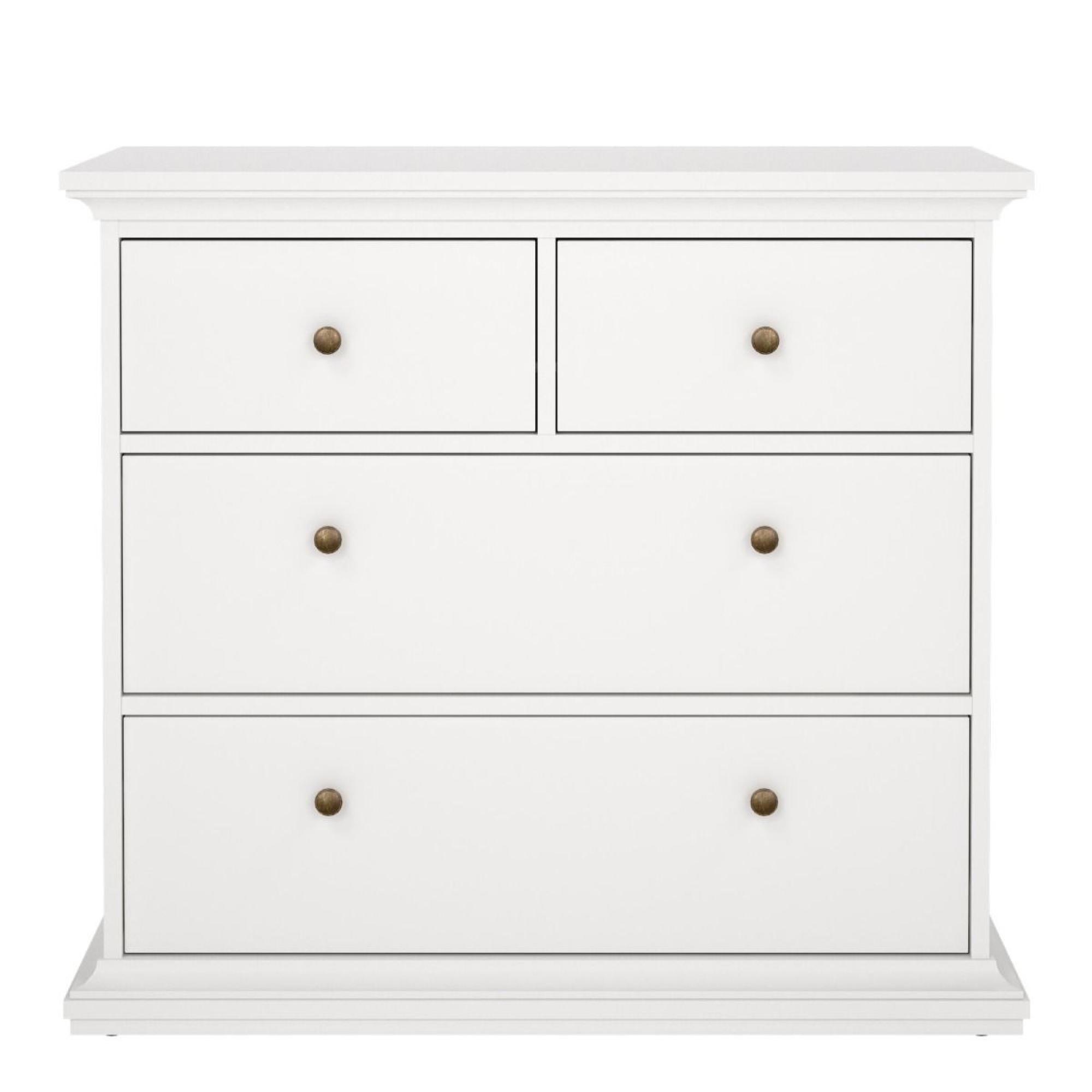Paris Chest - 2+2 Drawer - White