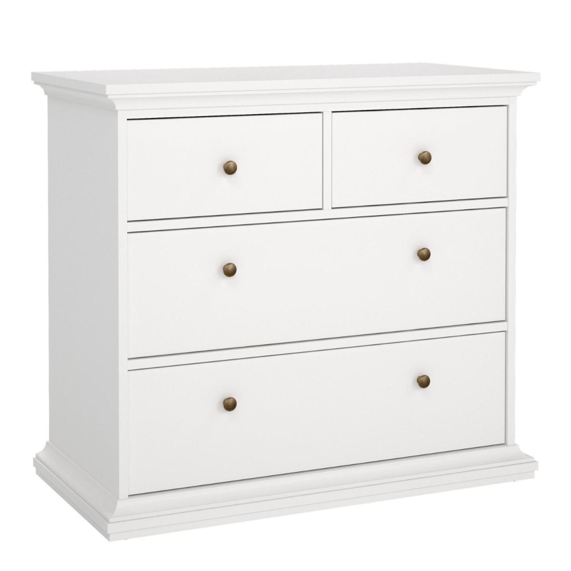 Paris Chest - 2+2 Drawer - White
