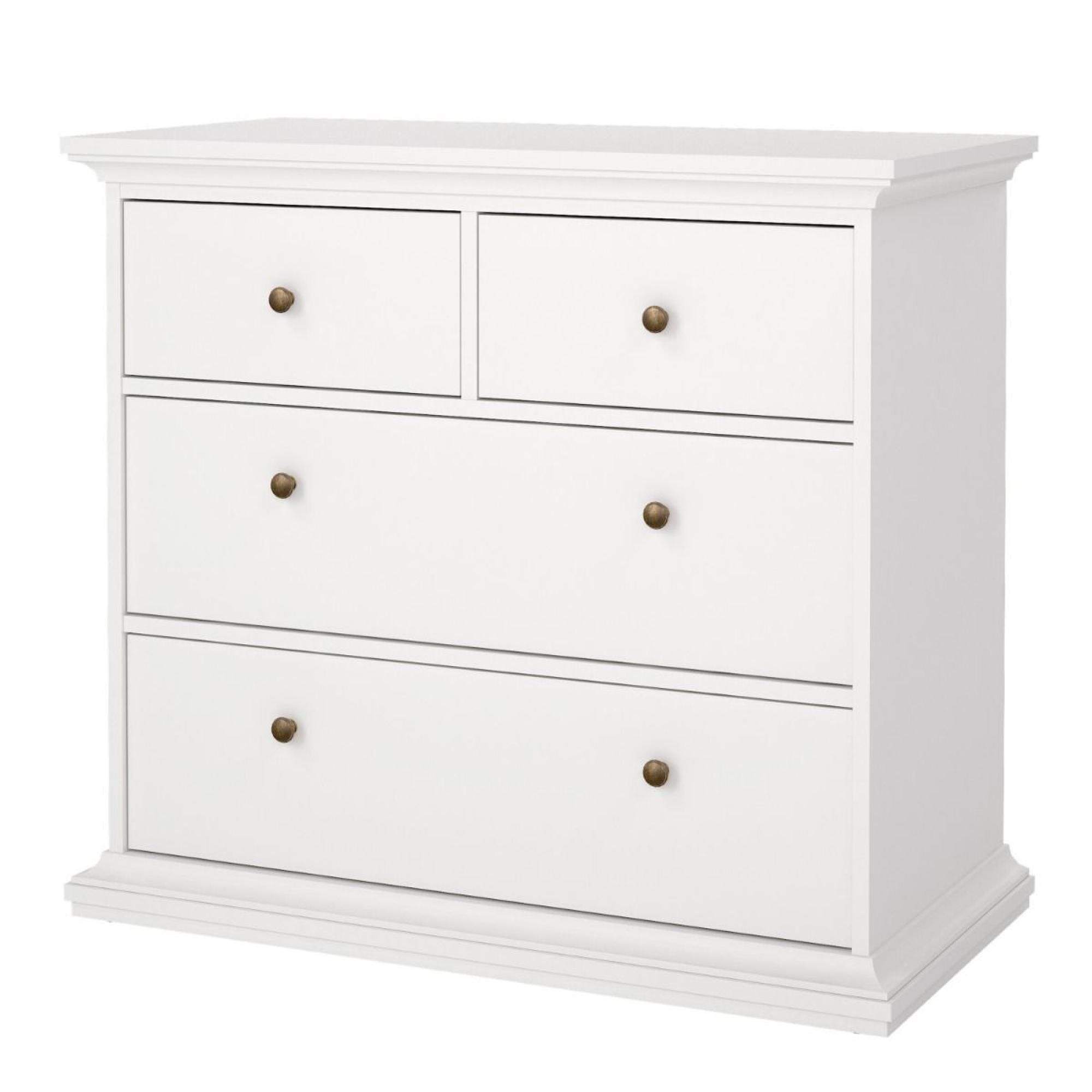 Paris Chest - 2+2 Drawer - White