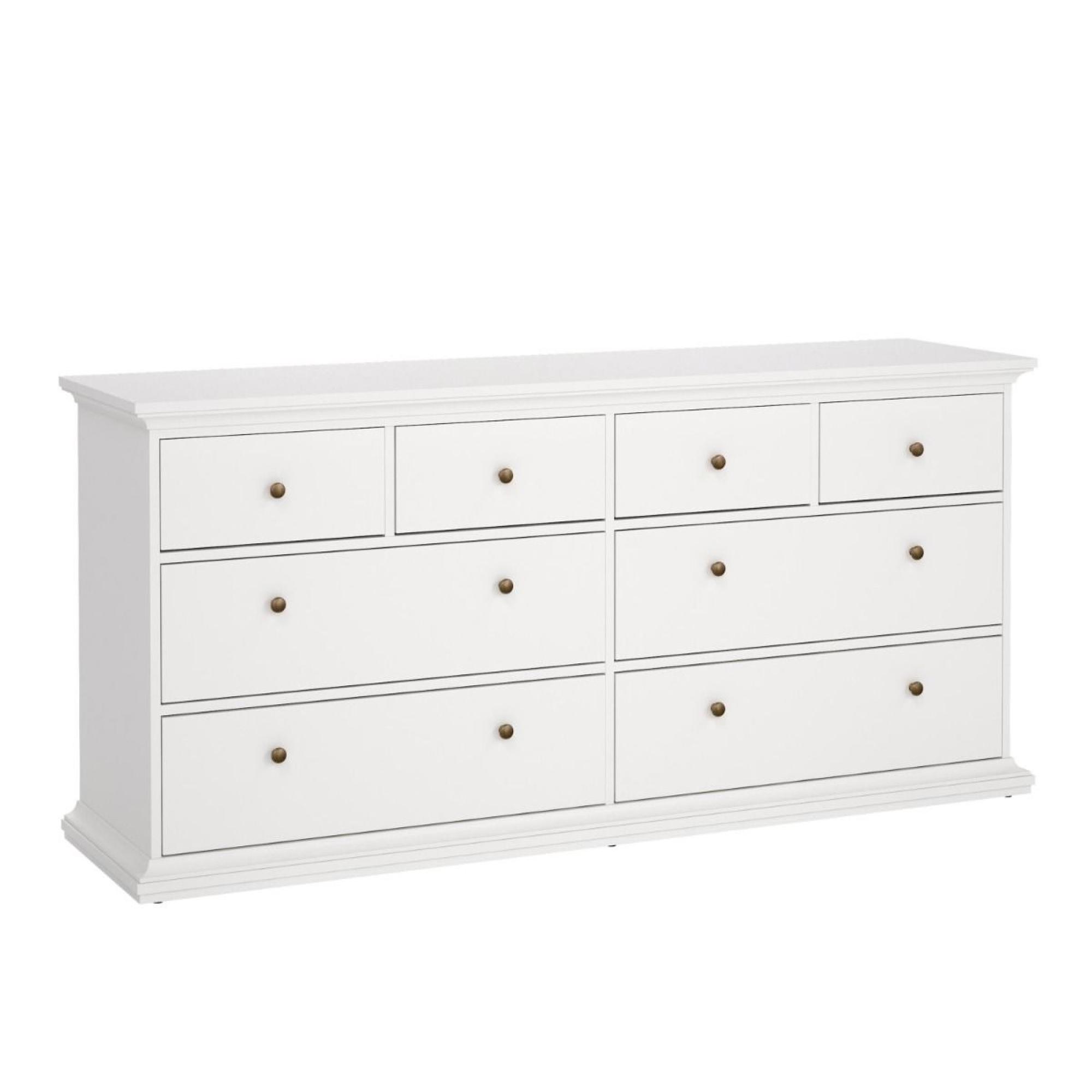 Paris Chest - 8 Drawer - Wide - White