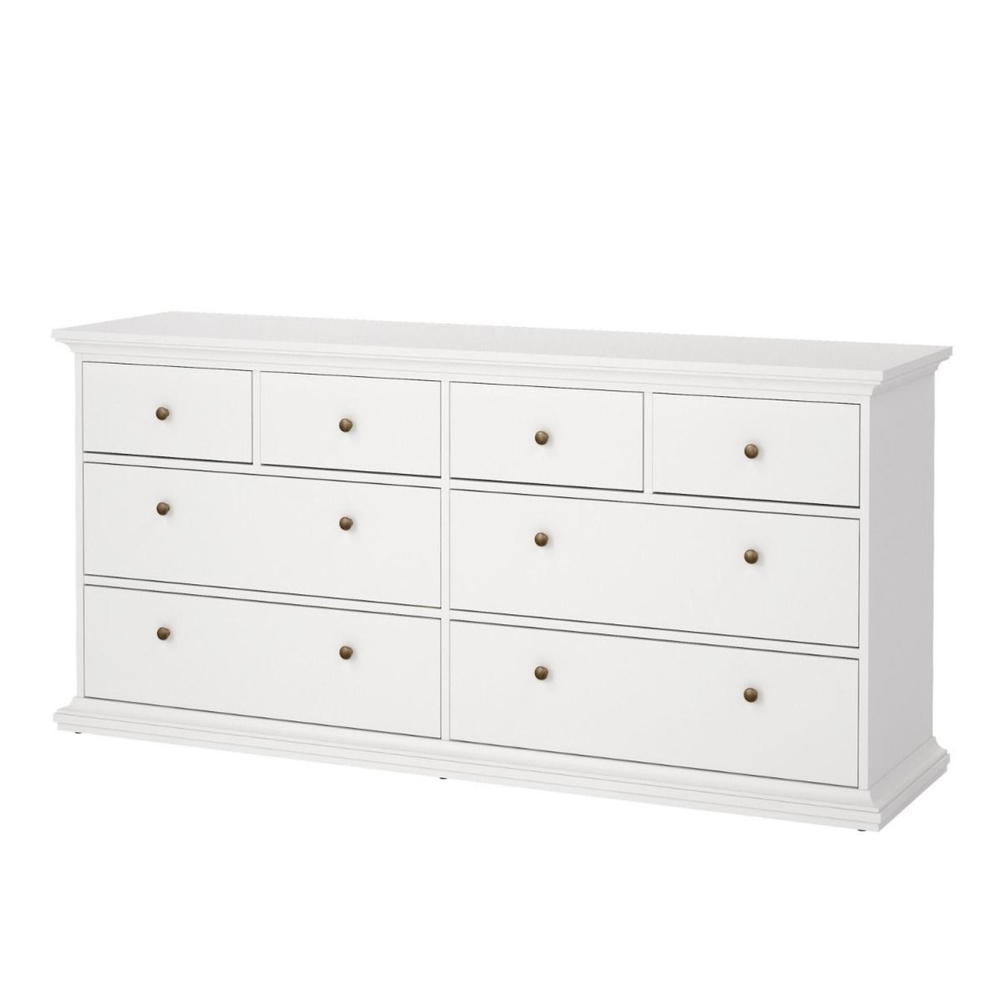 Paris Chest - 8 Drawer - Wide - White