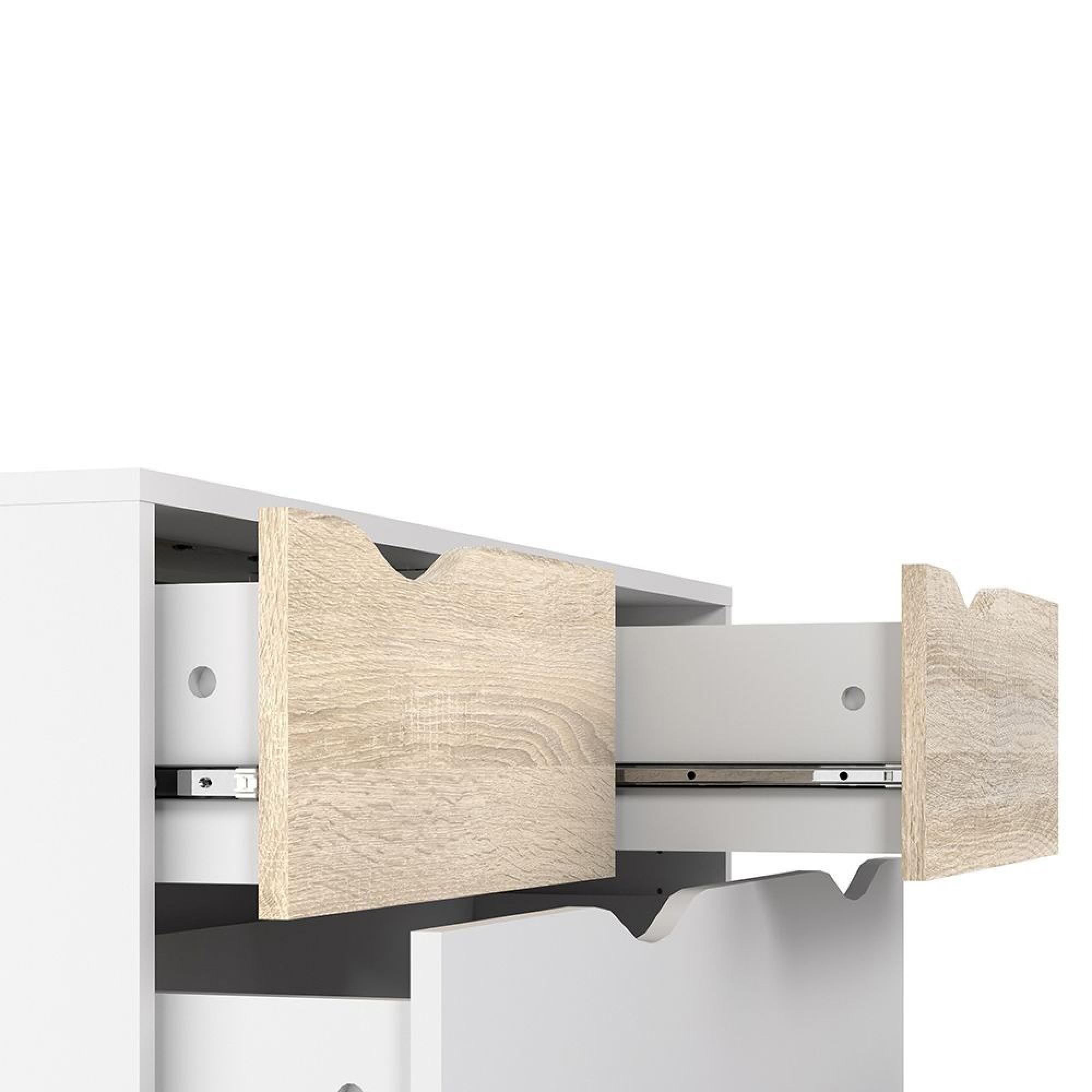Oslo Chest - 5 Drawer - White and Oak