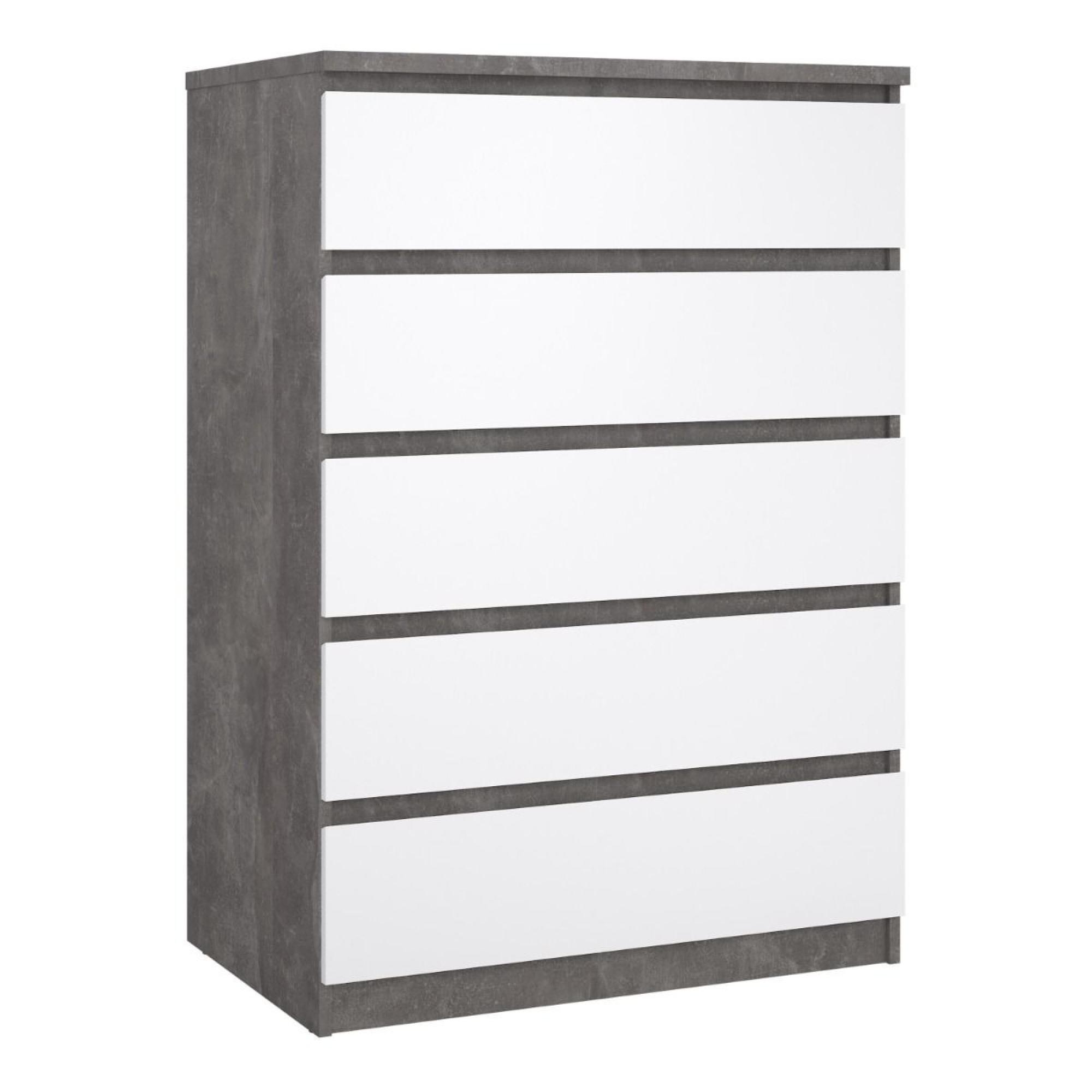 Naia Chest - 5 Drawer - Grey Concrete