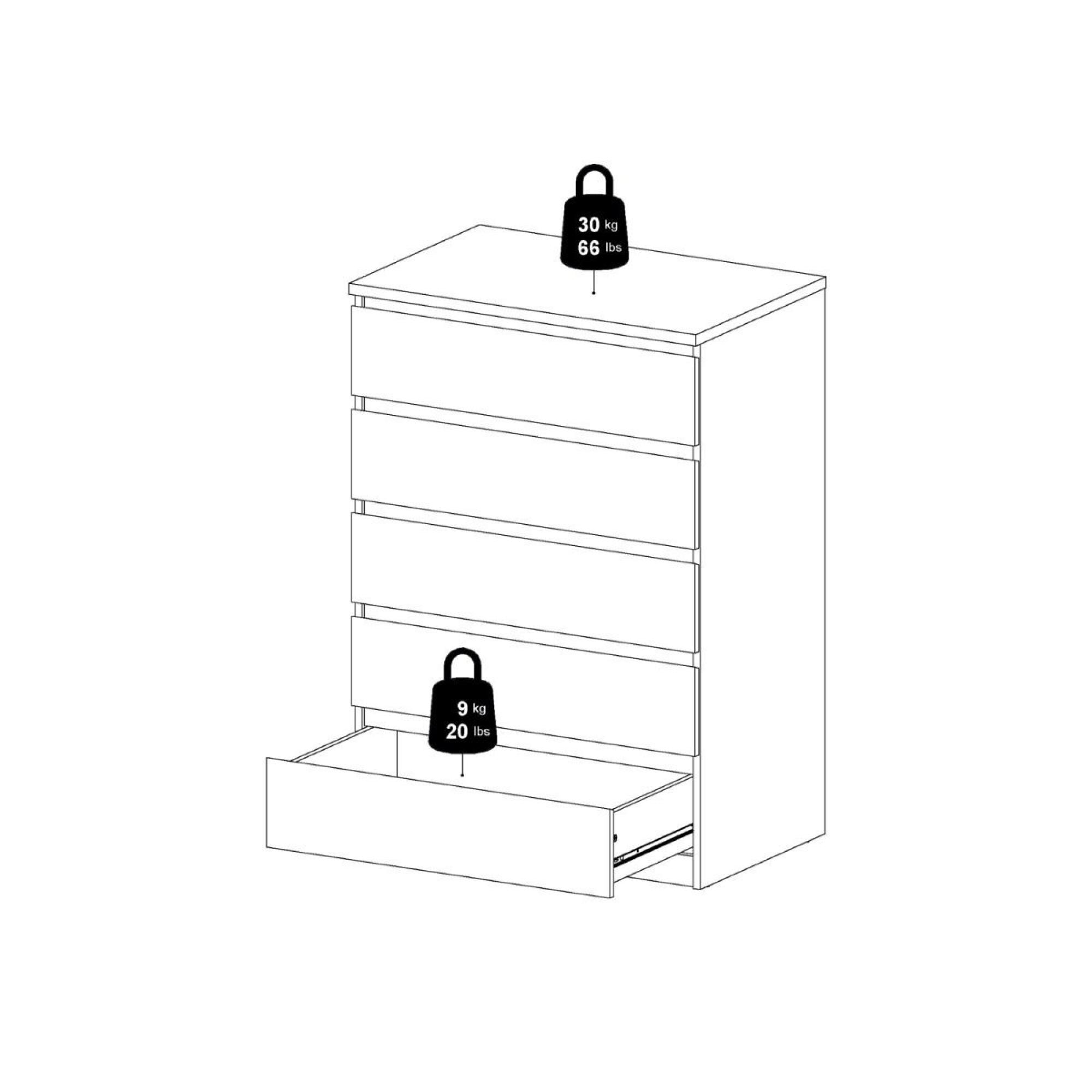 Naia Chest - 5 Drawer - Grey Concrete