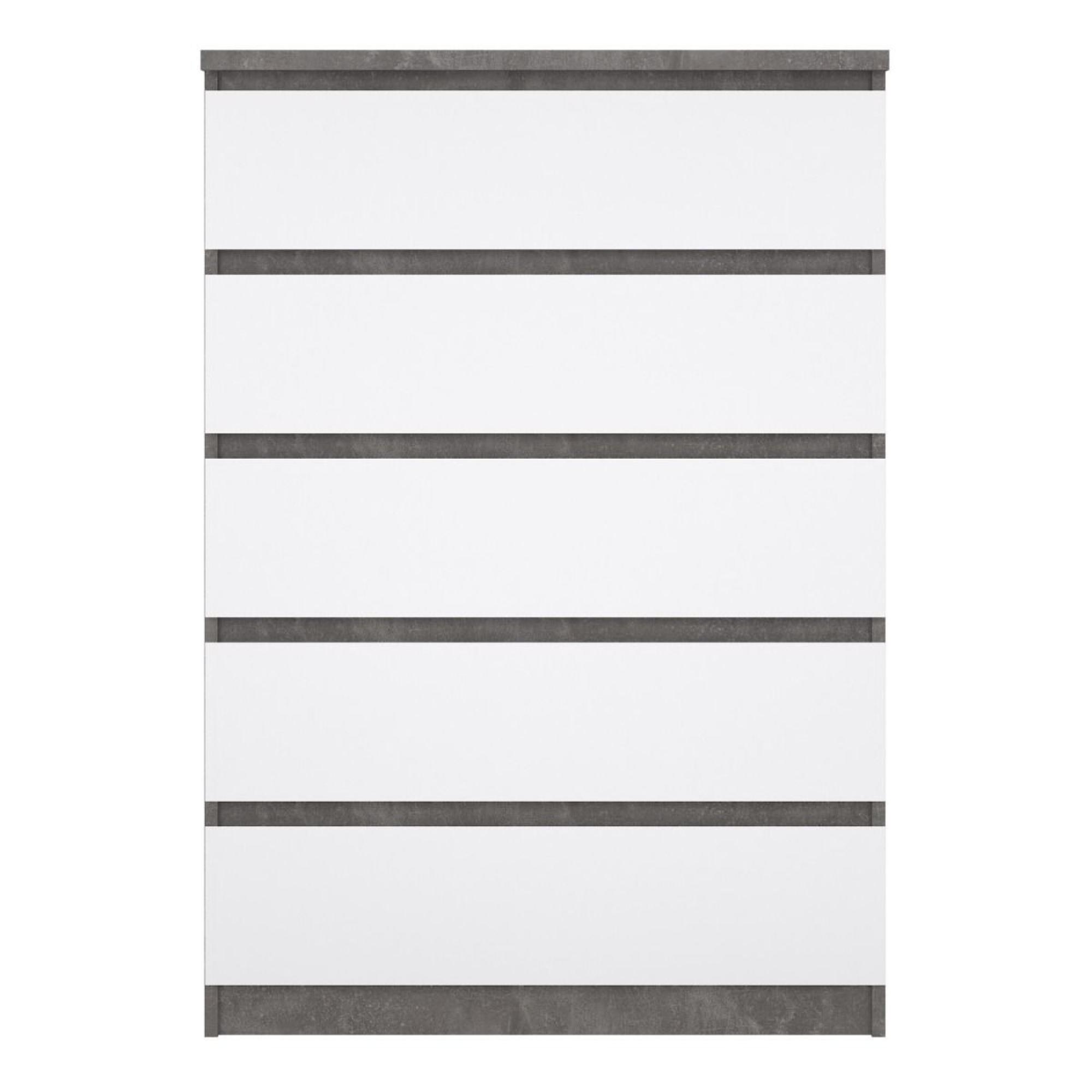 Naia Chest - 5 Drawer - Grey Concrete