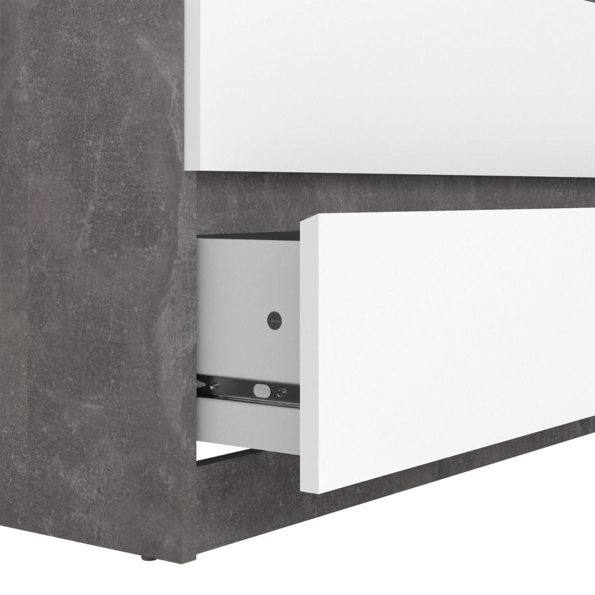 Naia Chest - 5 Drawer - Grey Concrete