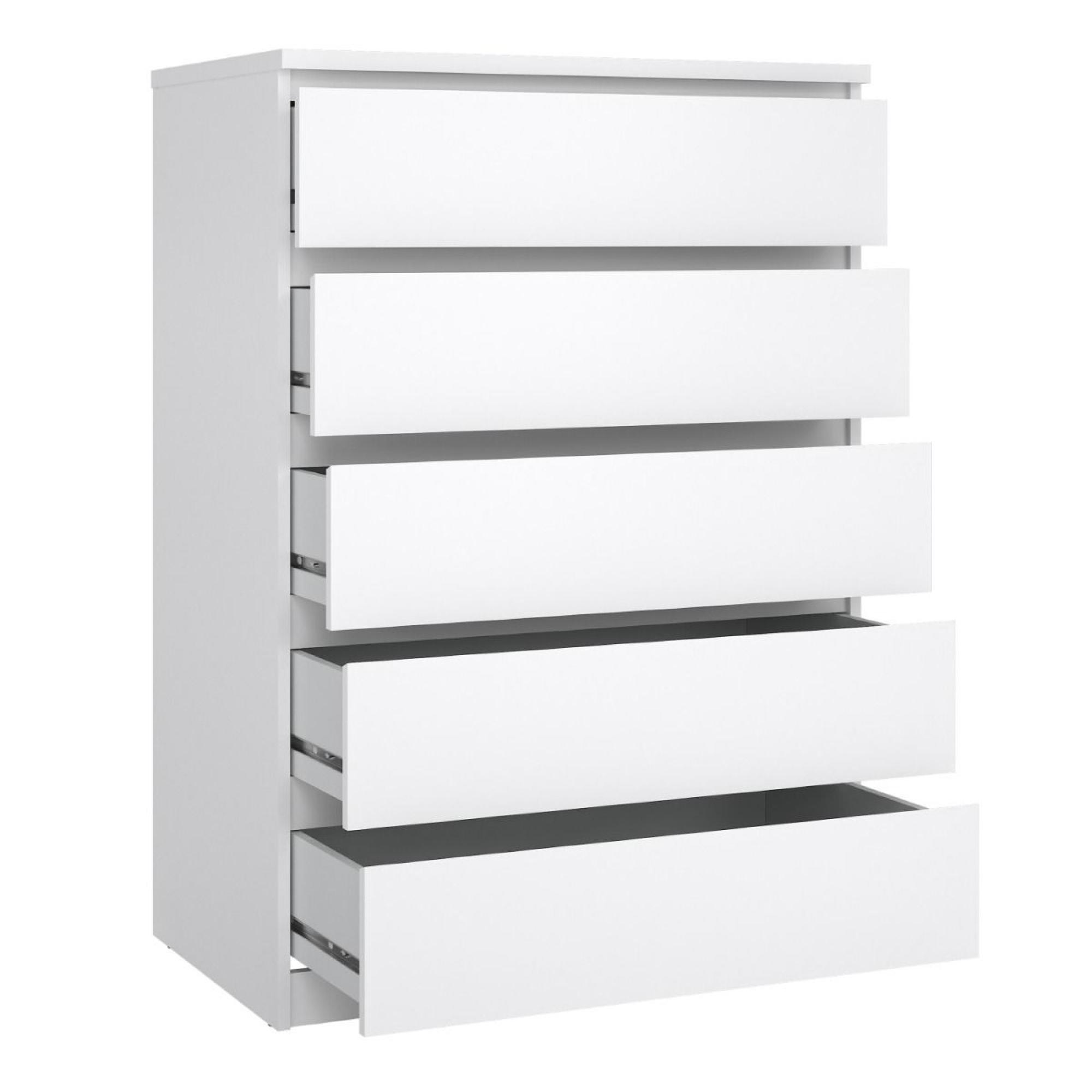 Naia Chest - 5 Drawer - White Gloss