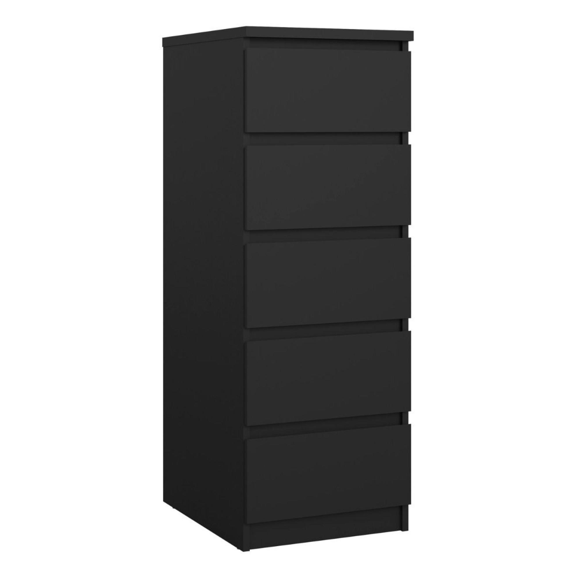 Naia Chest - 5 Drawer - Narrow - Black