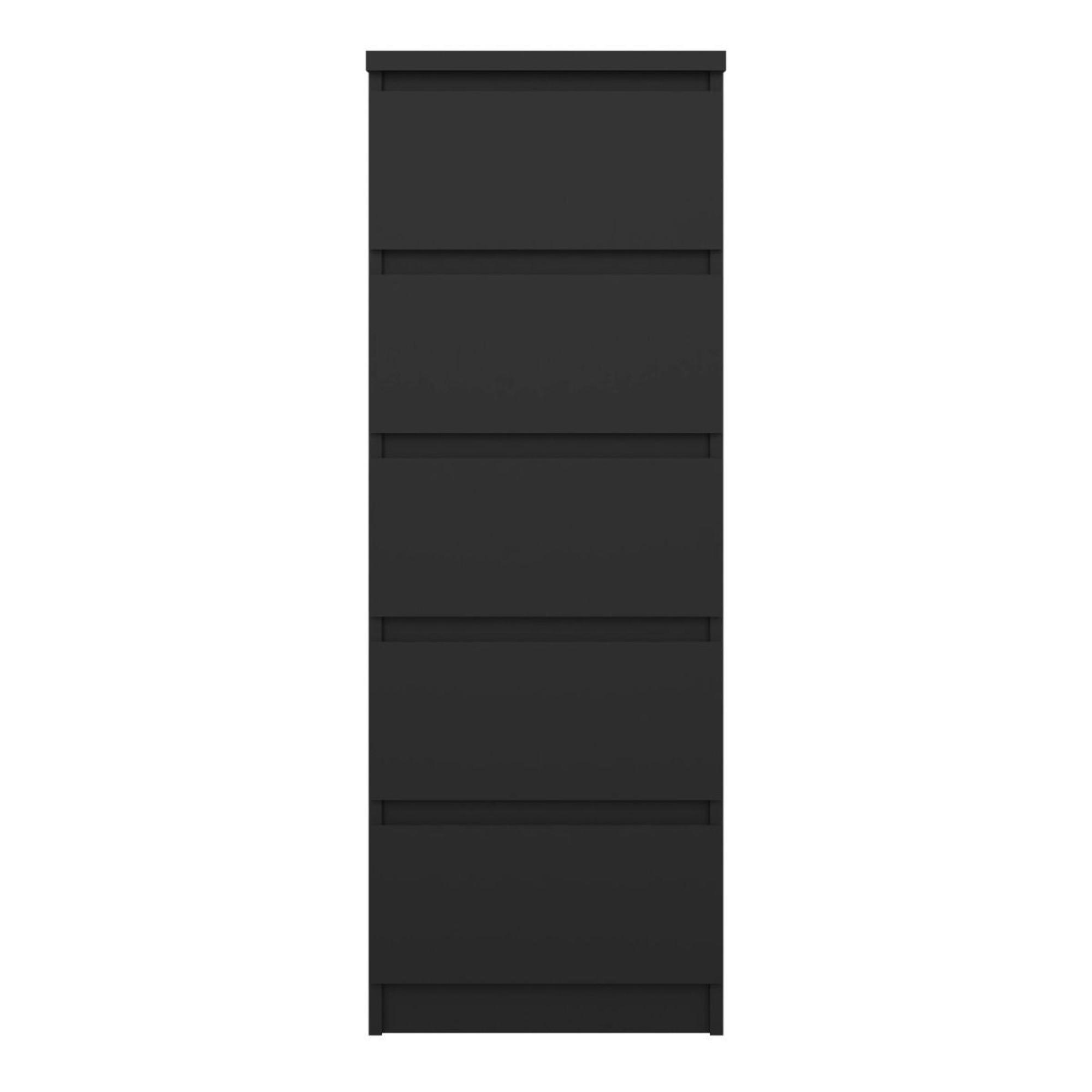 Naia Chest - 5 Drawer - Narrow - Black