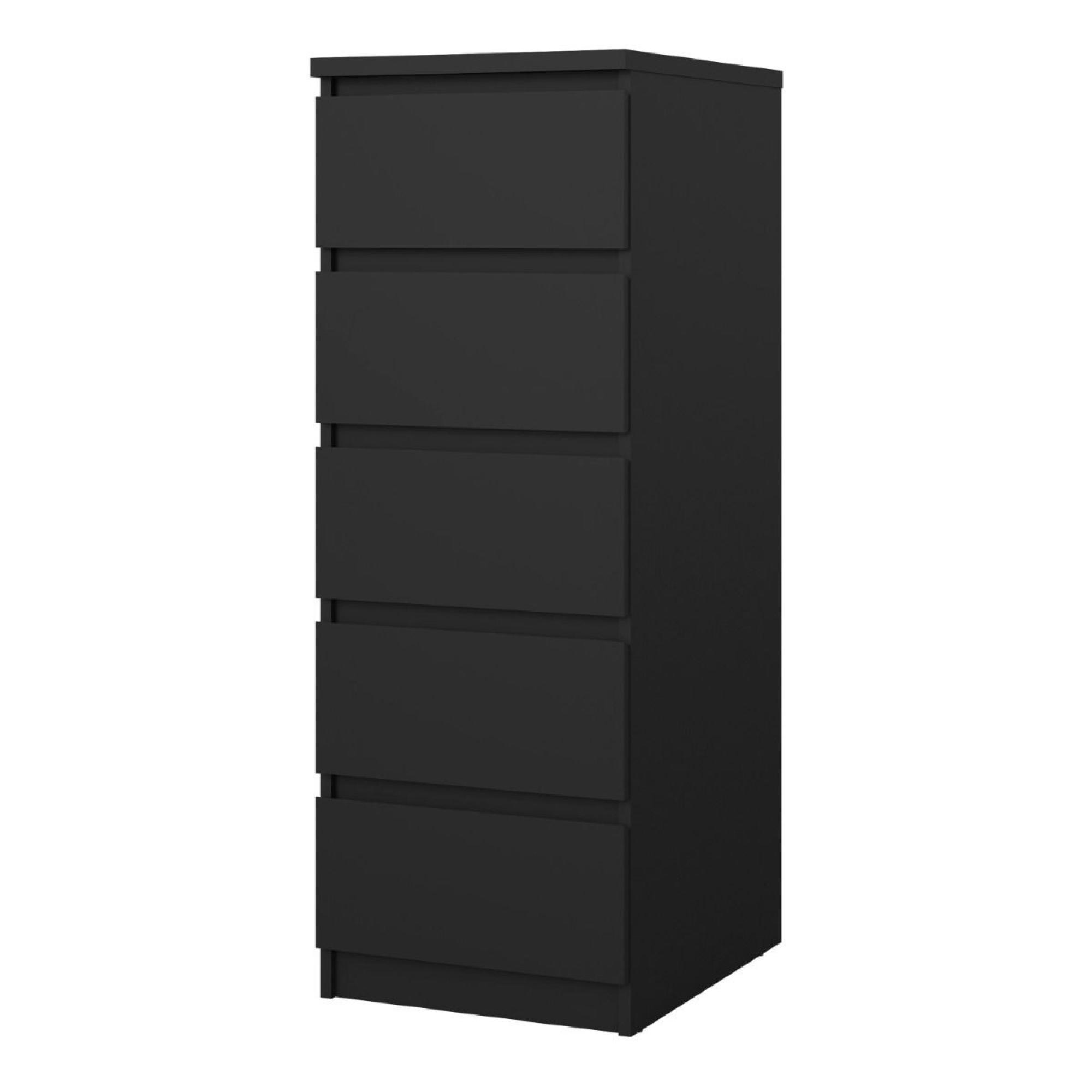 Naia Chest - 5 Drawer - Narrow - Black