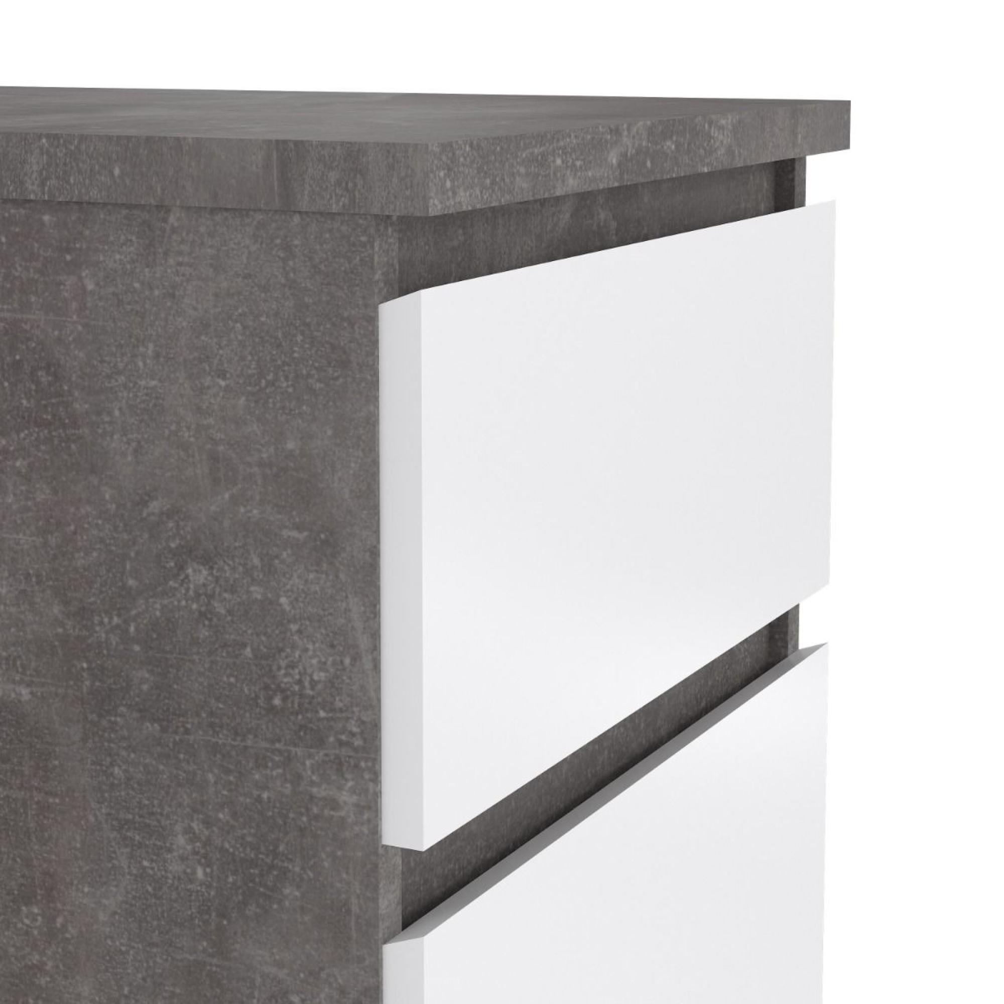 Naia Chest - 5 Drawer - Narrow - Grey Concrete