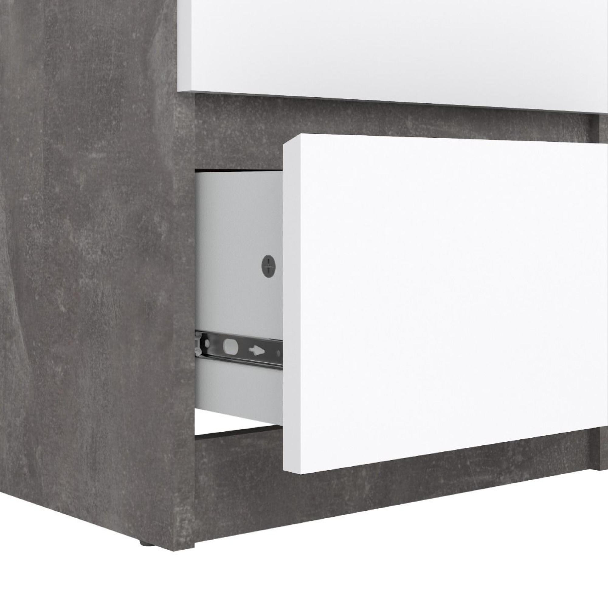 Naia Chest - 5 Drawer - Narrow - Grey Concrete