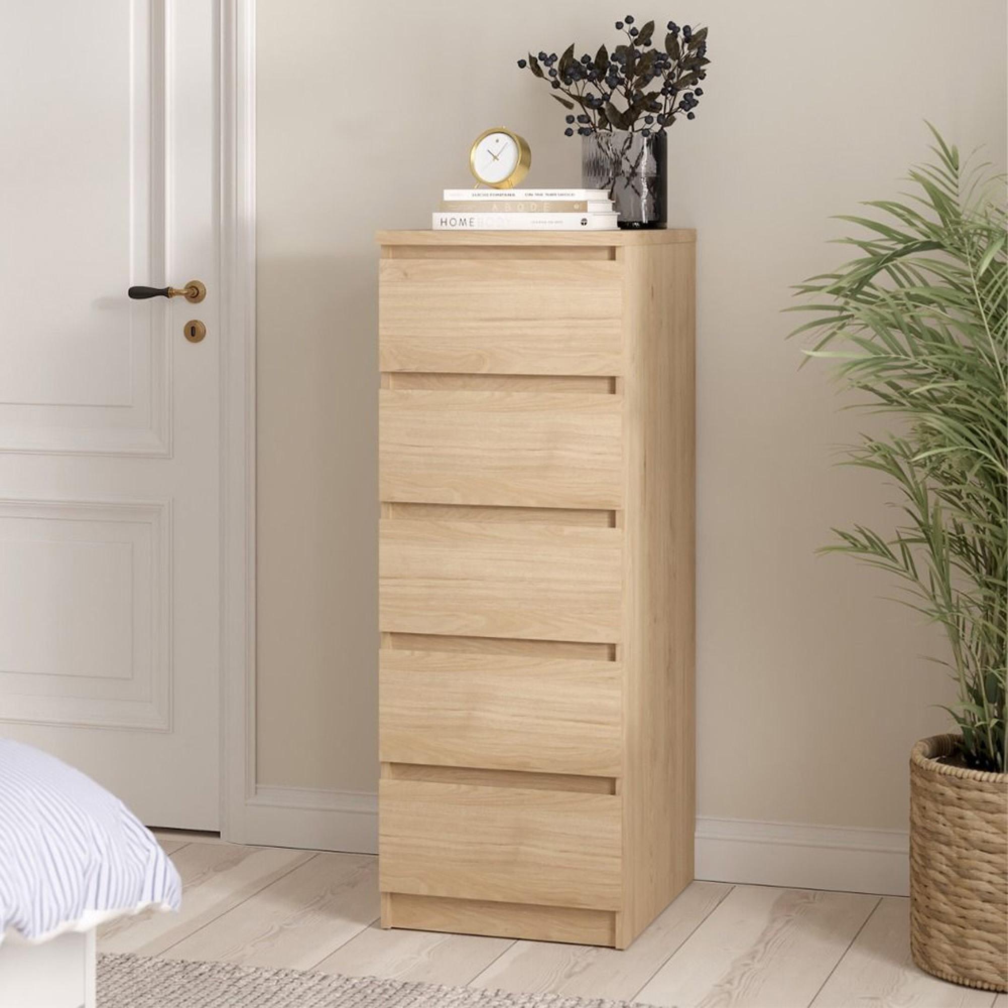 Naia Chest - 5 Drawer - Narrow - Oak