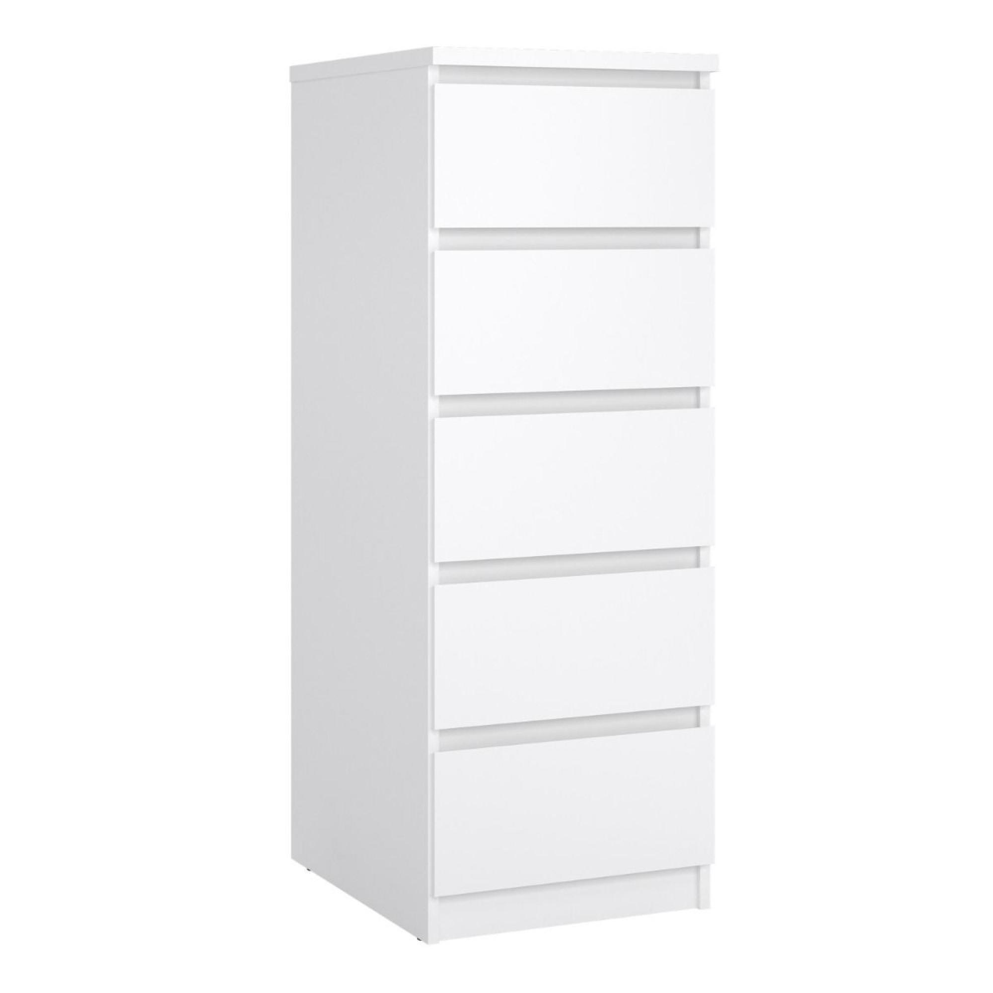 Naia Chest - 5 Drawer - Narrow - White Gloss