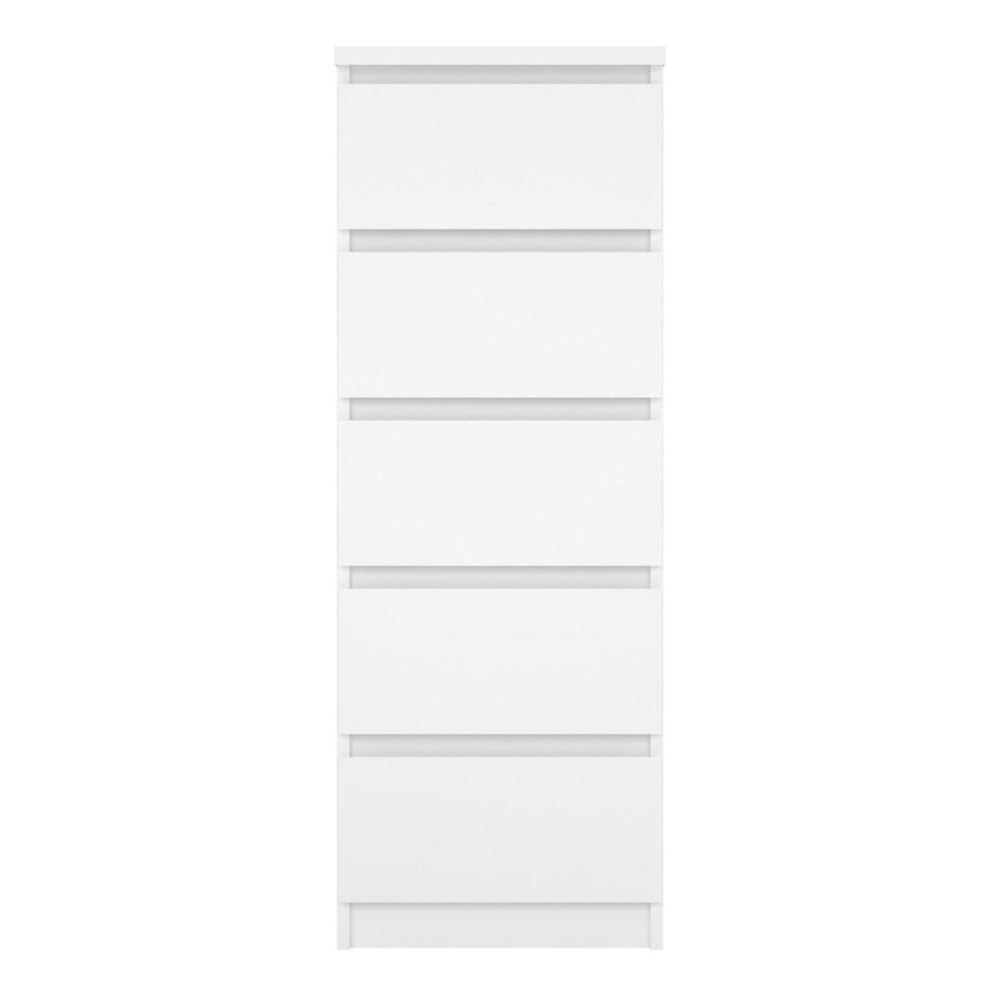 Naia Chest - 5 Drawer - Narrow - White Gloss