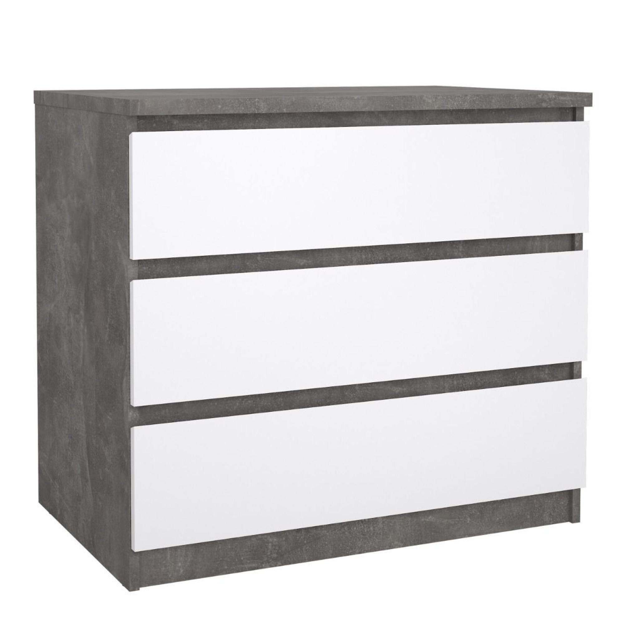 Naia Chest - 3 Drawer - Small - Grey Concrete