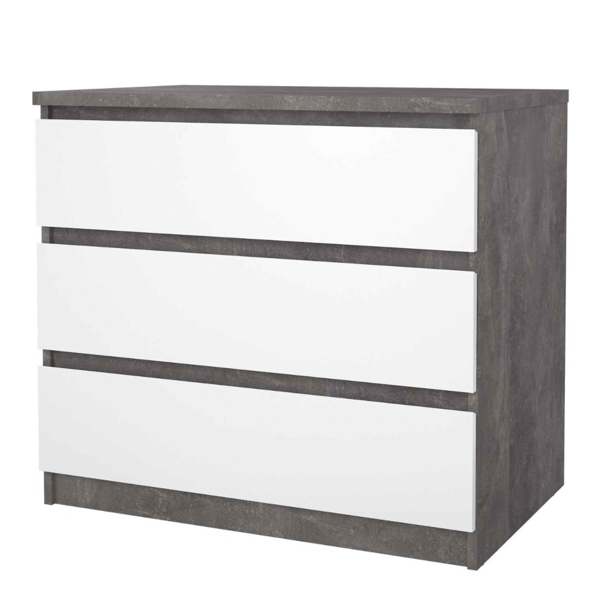 Naia Chest - 3 Drawer - Small - Grey Concrete
