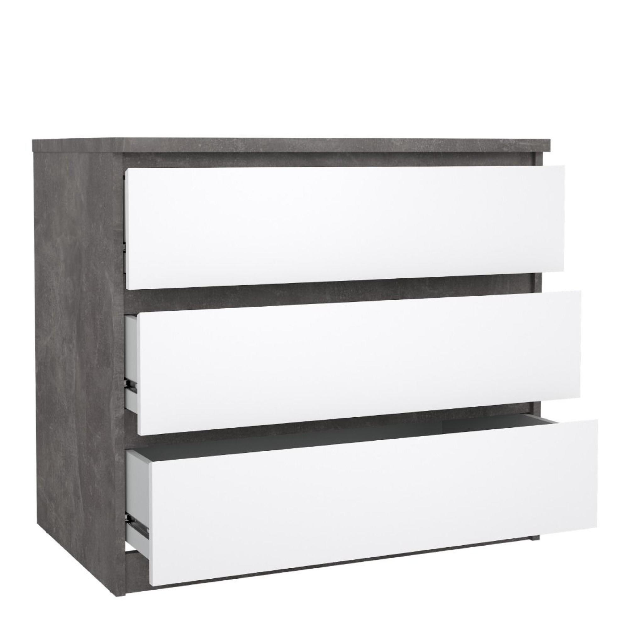 Naia Chest - 3 Drawer - Small - Grey Concrete