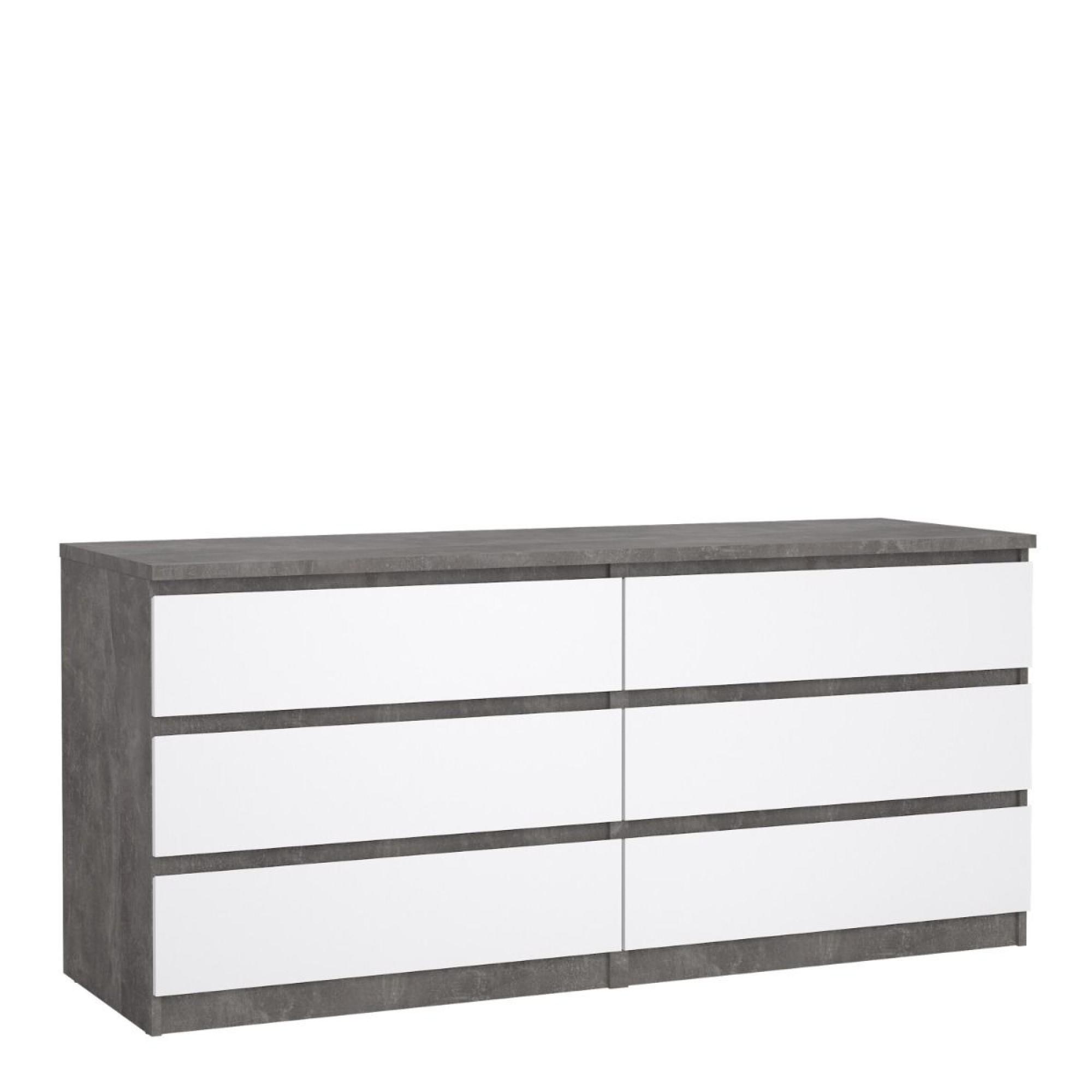 Naia Chest - 6 Drawer - Wide - Grey Concrete
