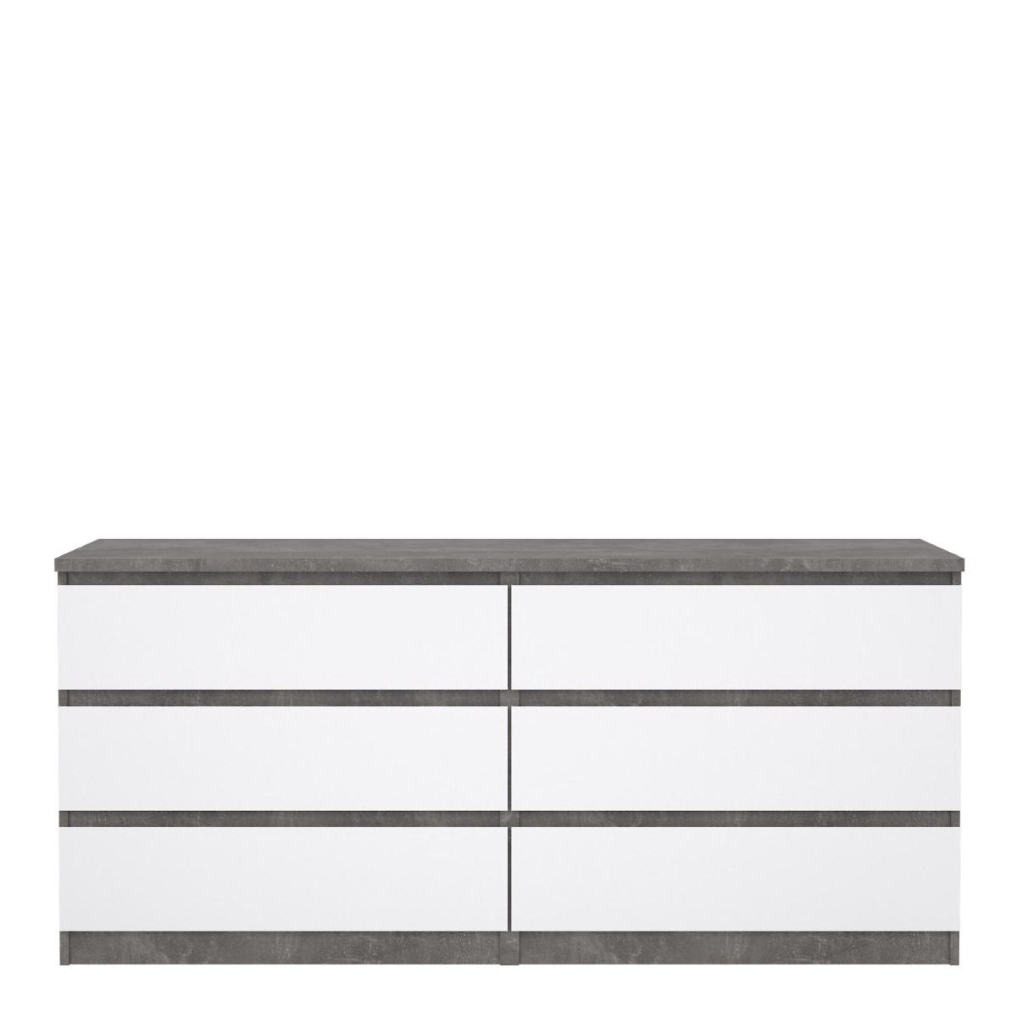 Naia Chest - 6 Drawer - Wide - Grey Concrete