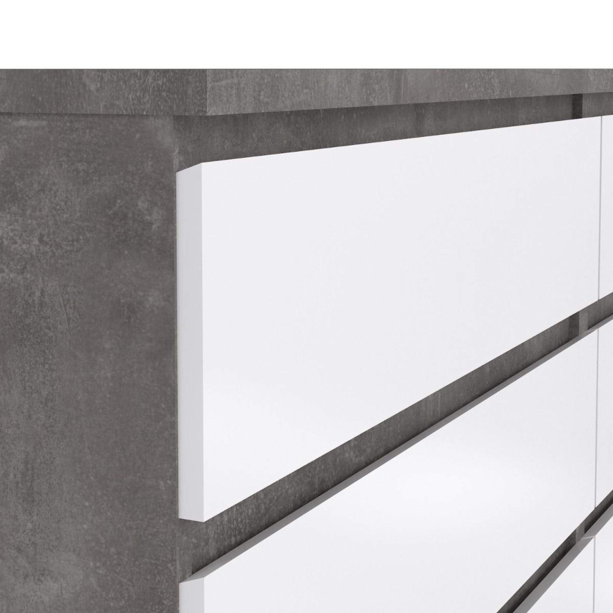 Naia Chest - 6 Drawer - Wide - Grey Concrete