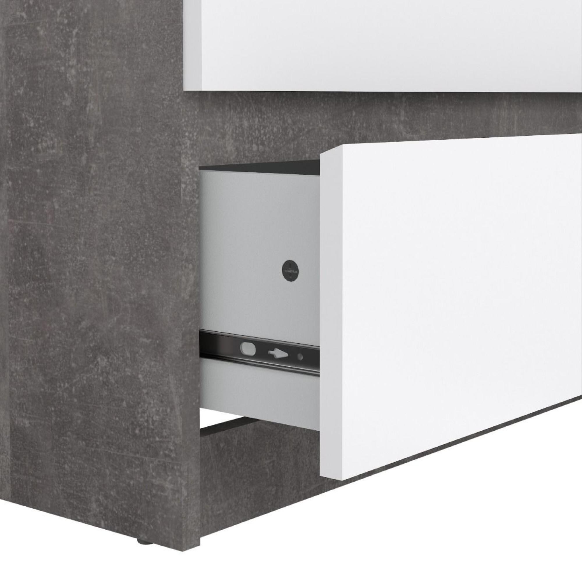 Naia Chest - 6 Drawer - Wide - Grey Concrete