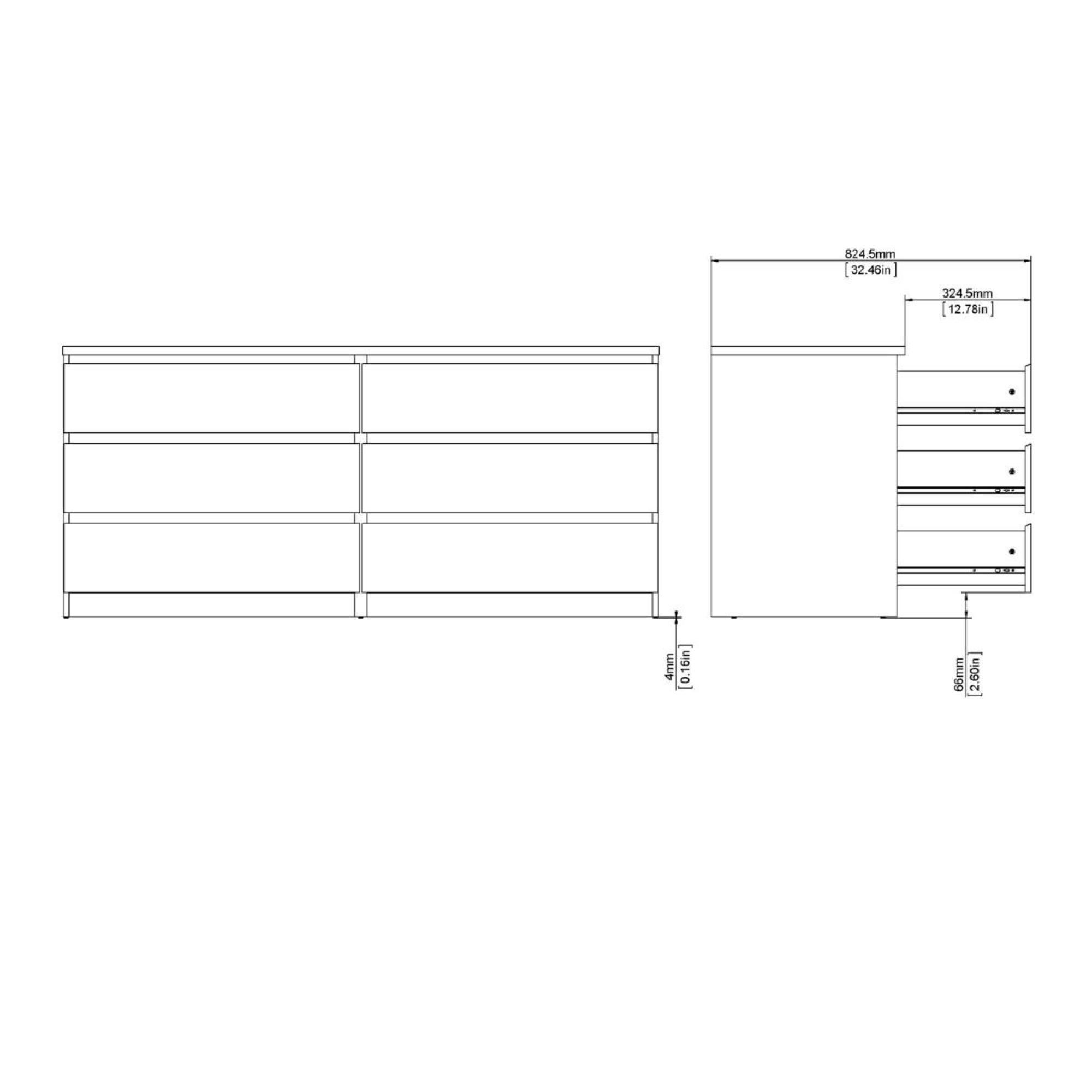 Naia Chest - 6 Drawer - Wide - Oak