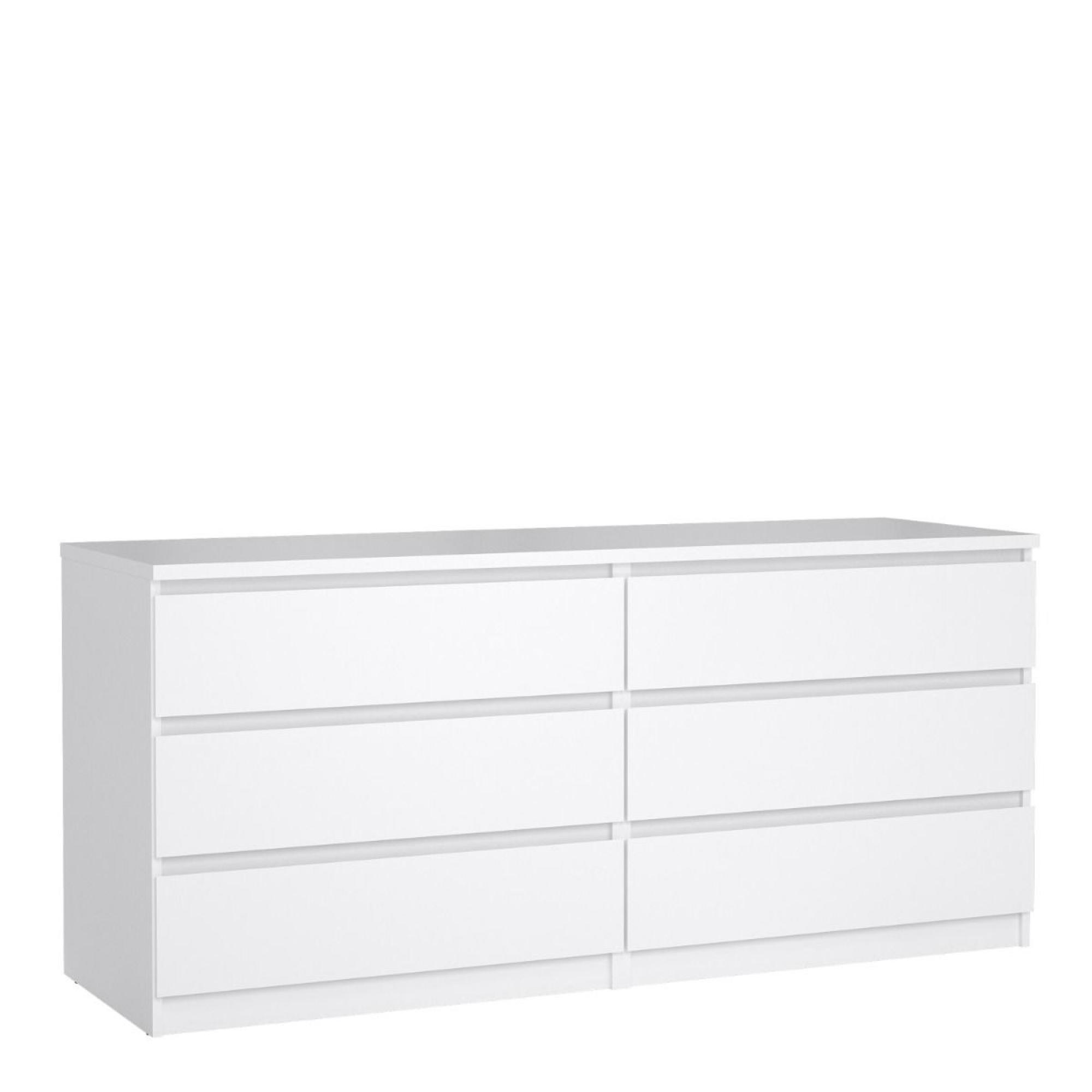 Naia Chest - 6 Drawer - Wide - White Gloss