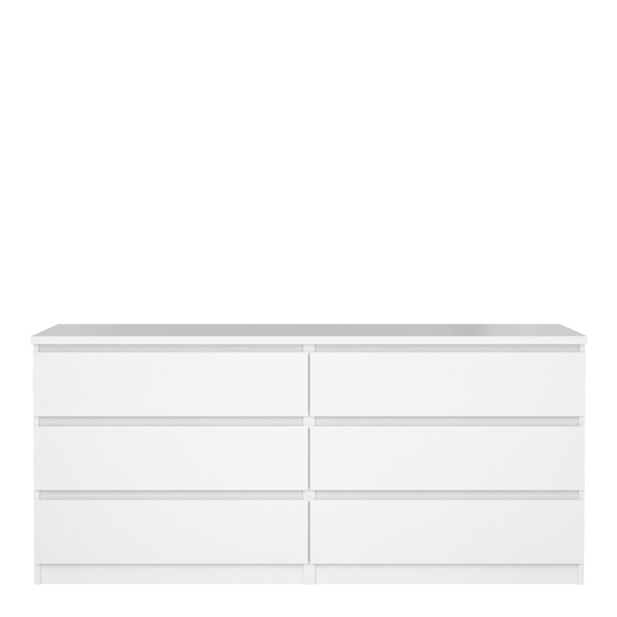 Naia Chest - 6 Drawer - Wide - White Gloss