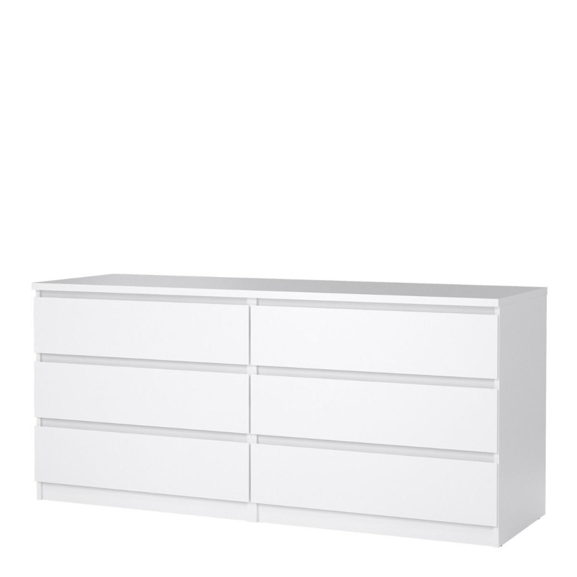 Naia Chest - 6 Drawer - Wide - White Gloss