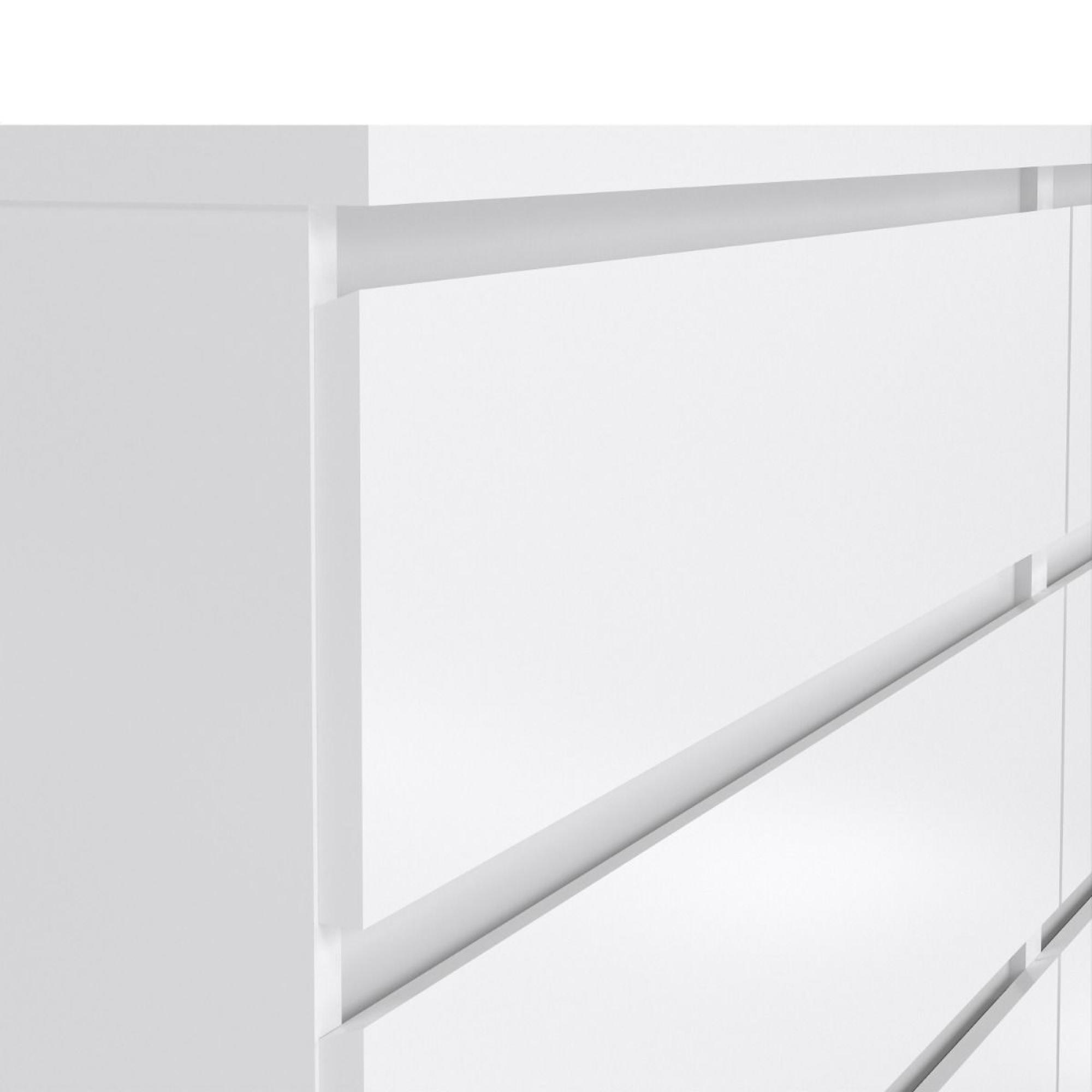 Naia Chest - 6 Drawer - Wide - White Gloss