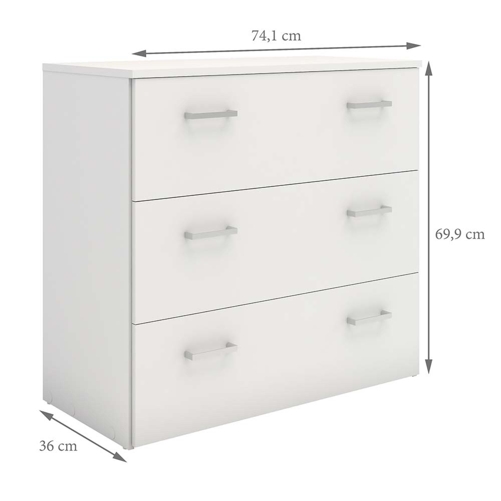 Space Chest - 3 Drawer - Small - White